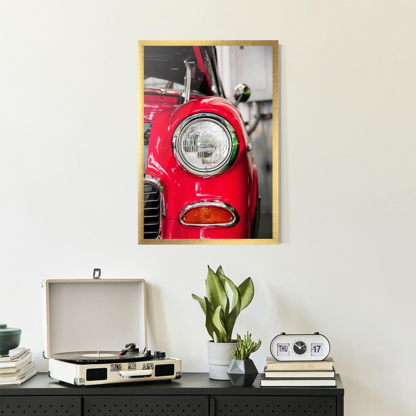 Keretezett Poszter Closeup Red Car mockup 2