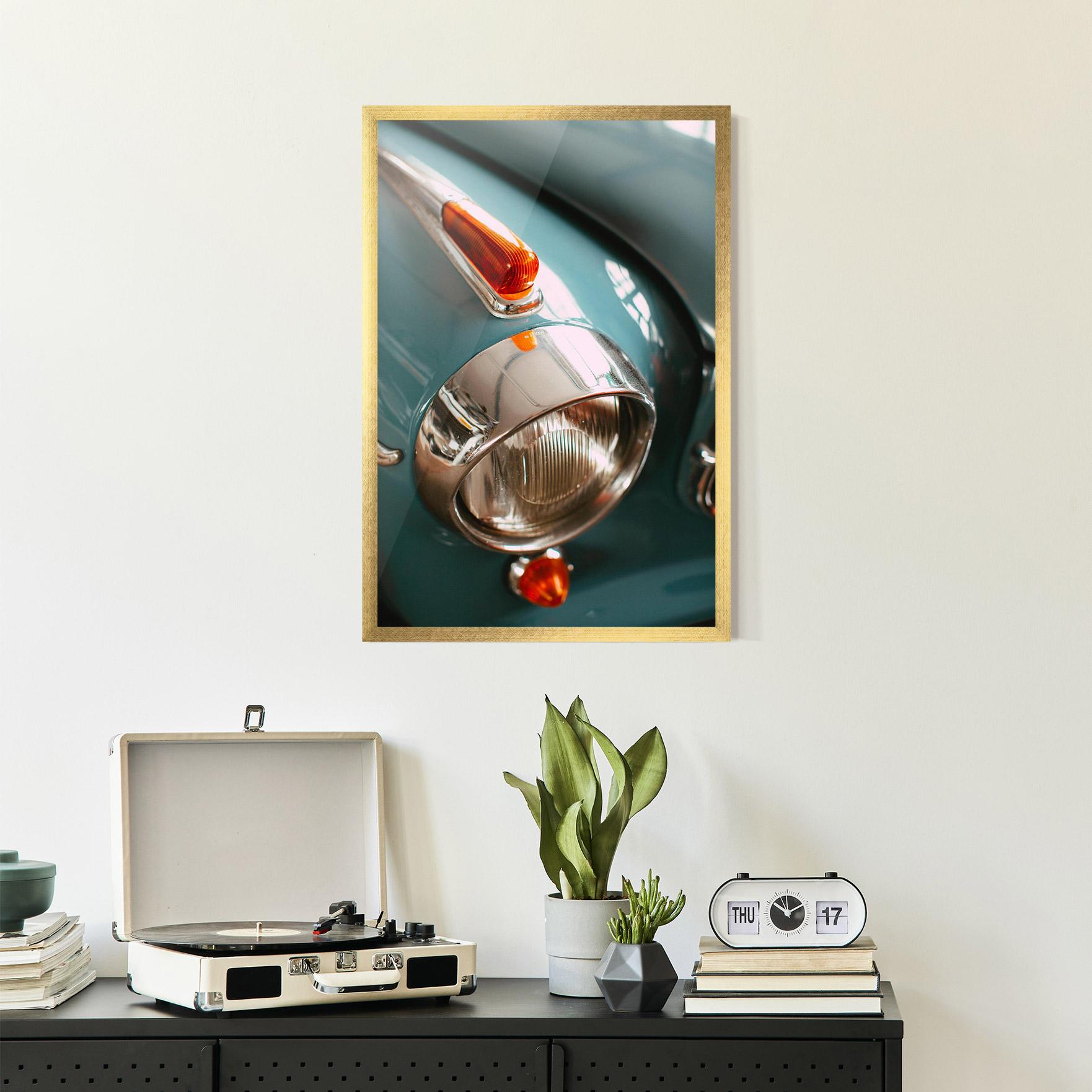 Keretezett Poszter Green Closeup Car mockup 2