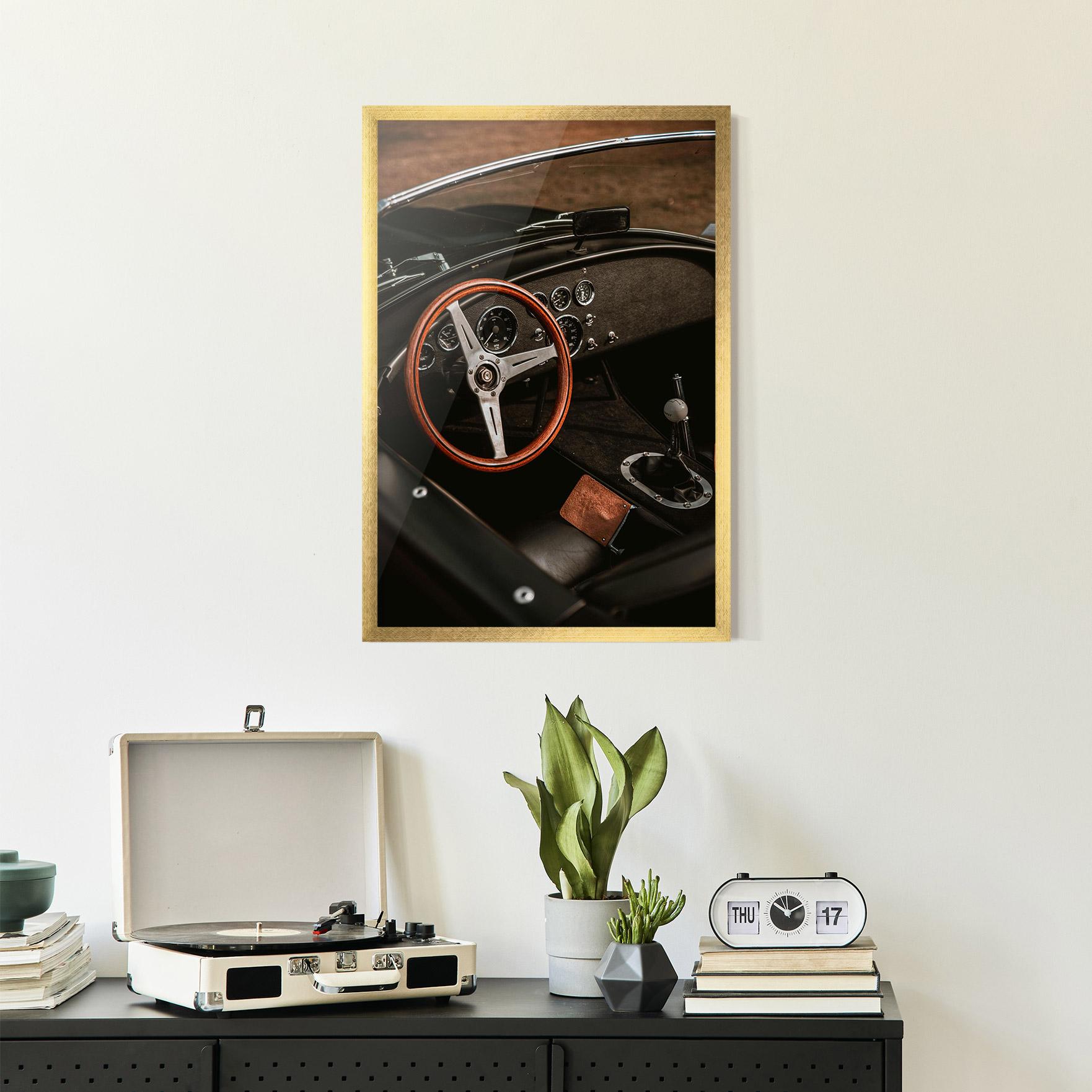 Keretezett Poszter Orange Steering Wheel mockup 2