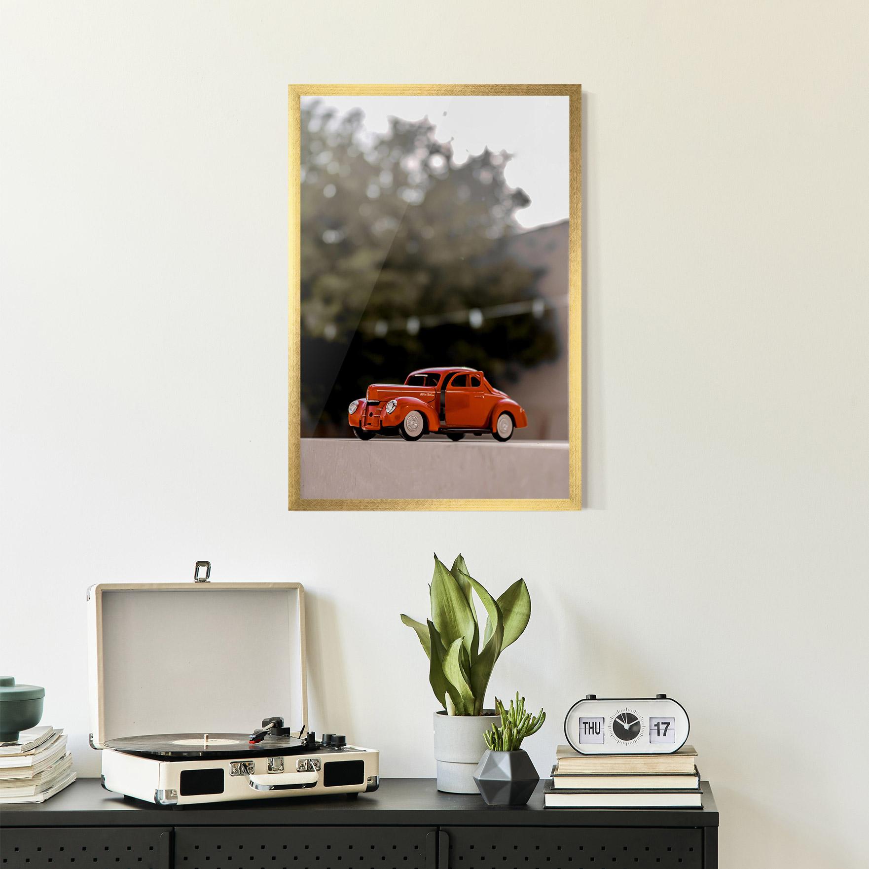 Keretezett Poszter Orange Toy Car mockup 2