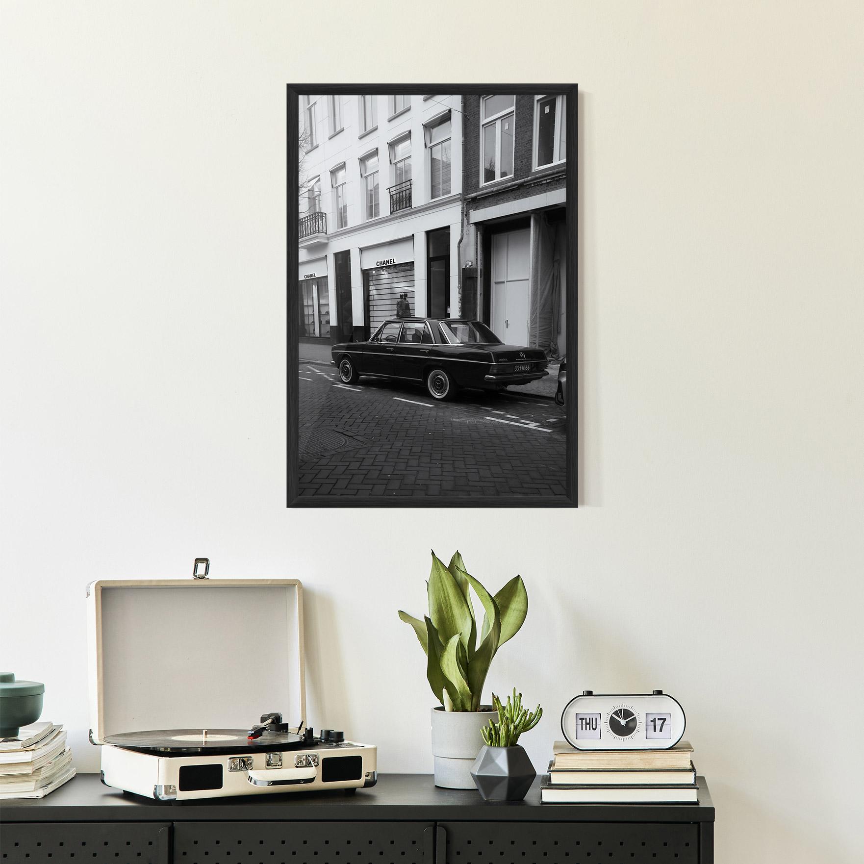 Keretezett Poszter Black Old Car mockup 2