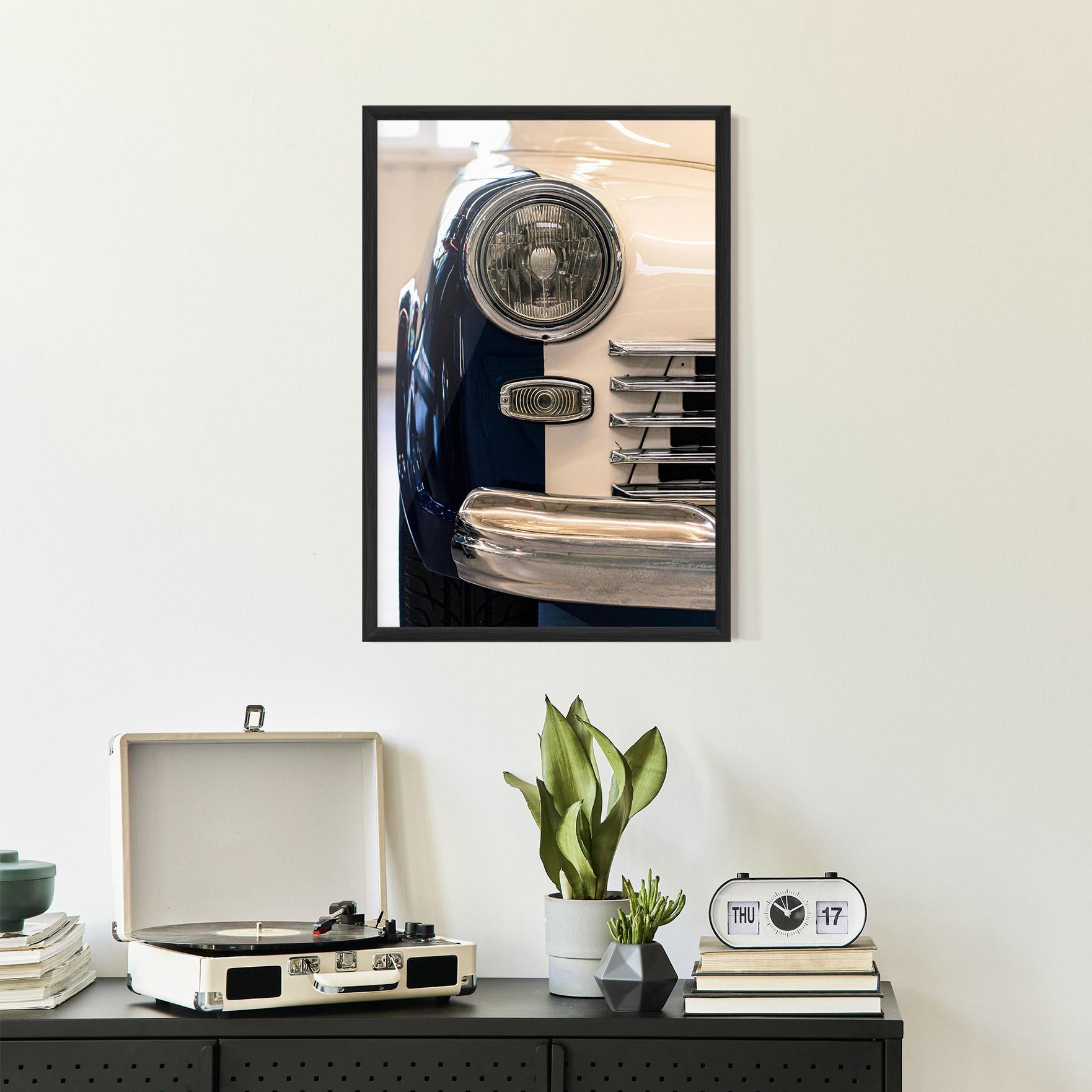 Keretezett Poszter Blue White Car mockup 2