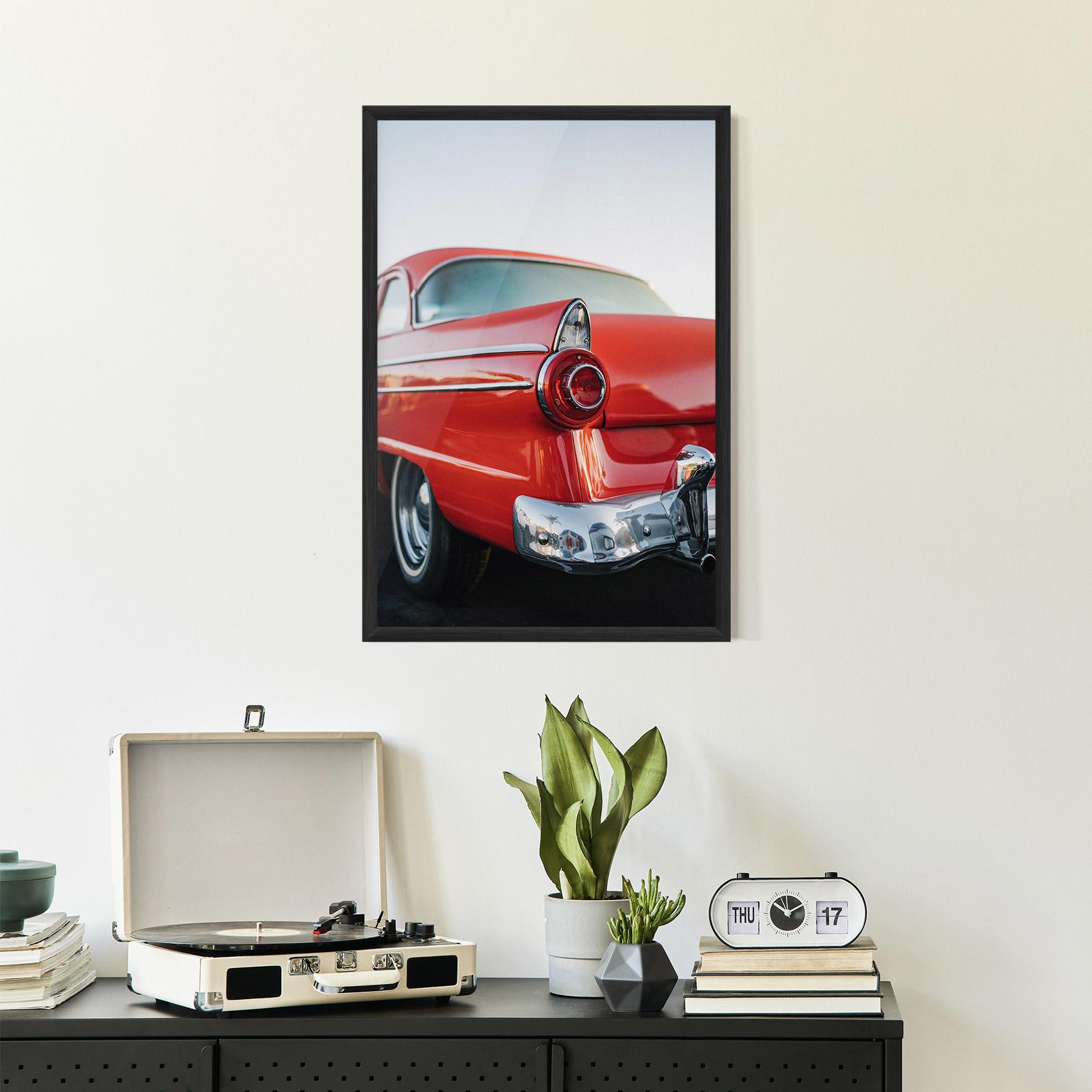 Keretezett Poszter Car Classic Red mockup 2