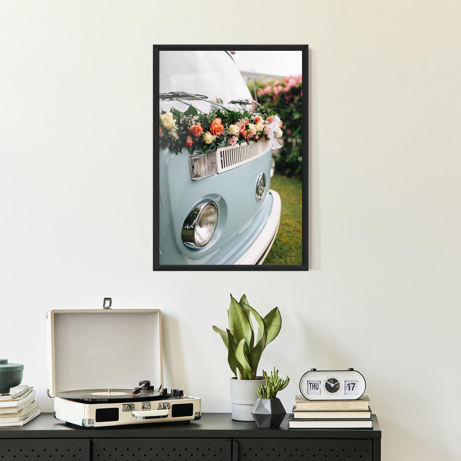 Keretezett Poszter Vintage Rose Van mockup 2