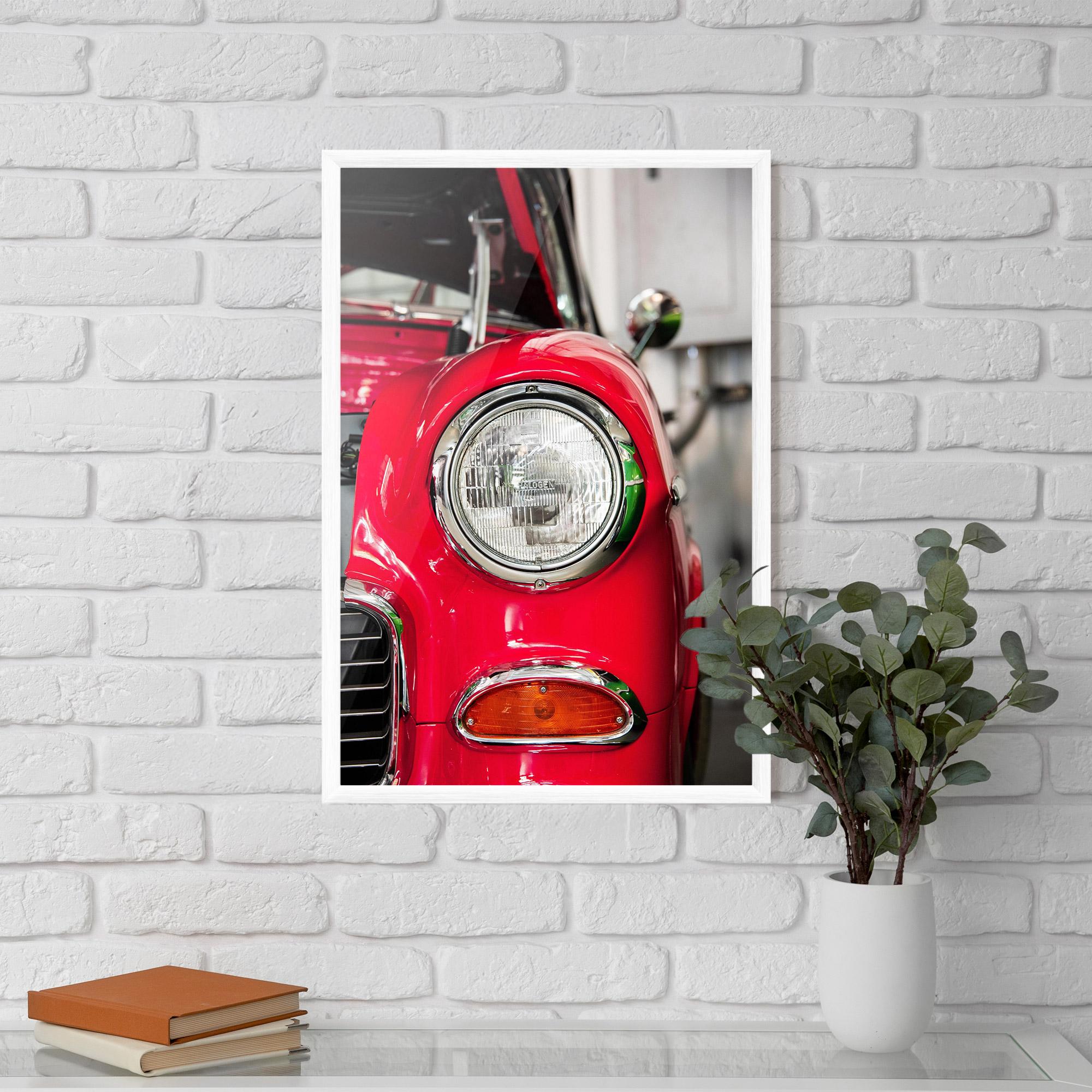 Keretezett Poszter Closeup Red Car mockup 5