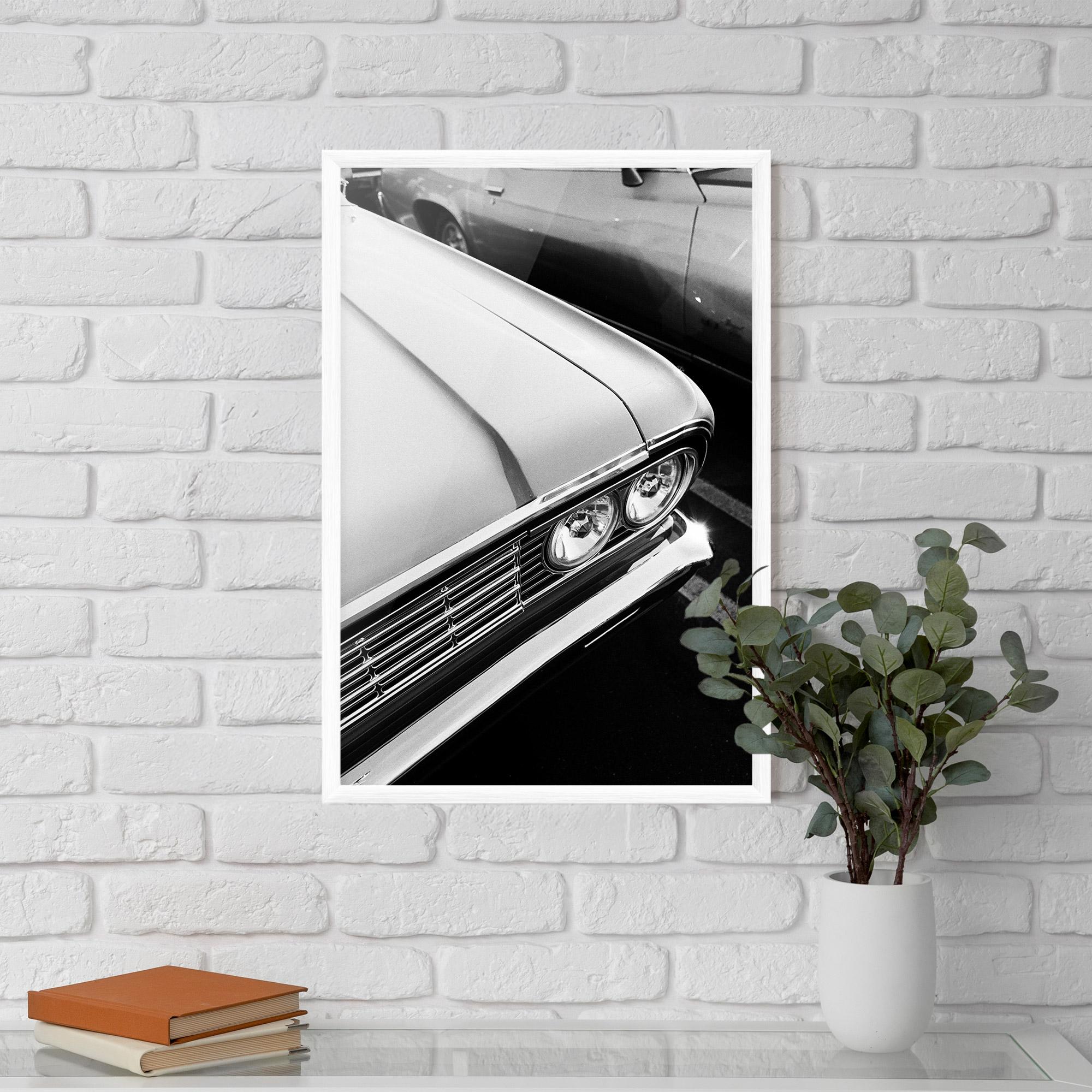 Keretezett Poszter Grey Vintage Car mockup 5
