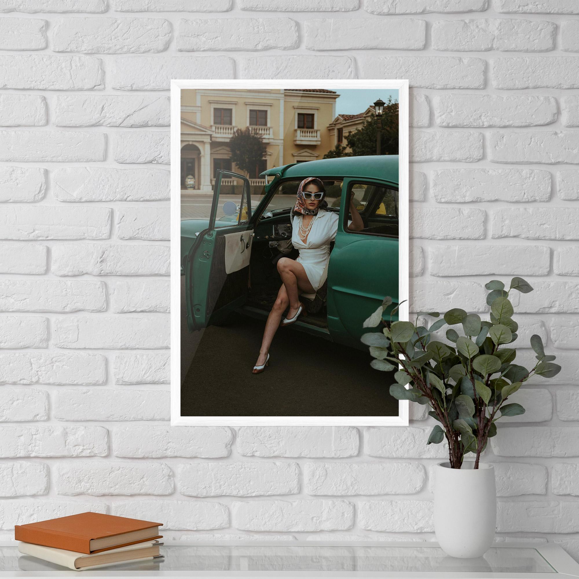 Keretezett Poszter Lady Vintage Cat mockup 5