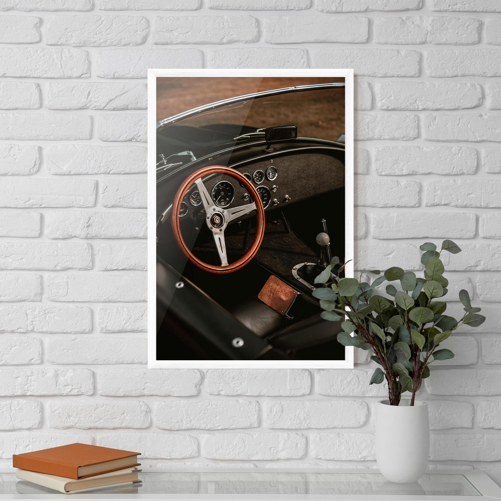 Keretezett Poszter Orange Steering Wheel mockup 5