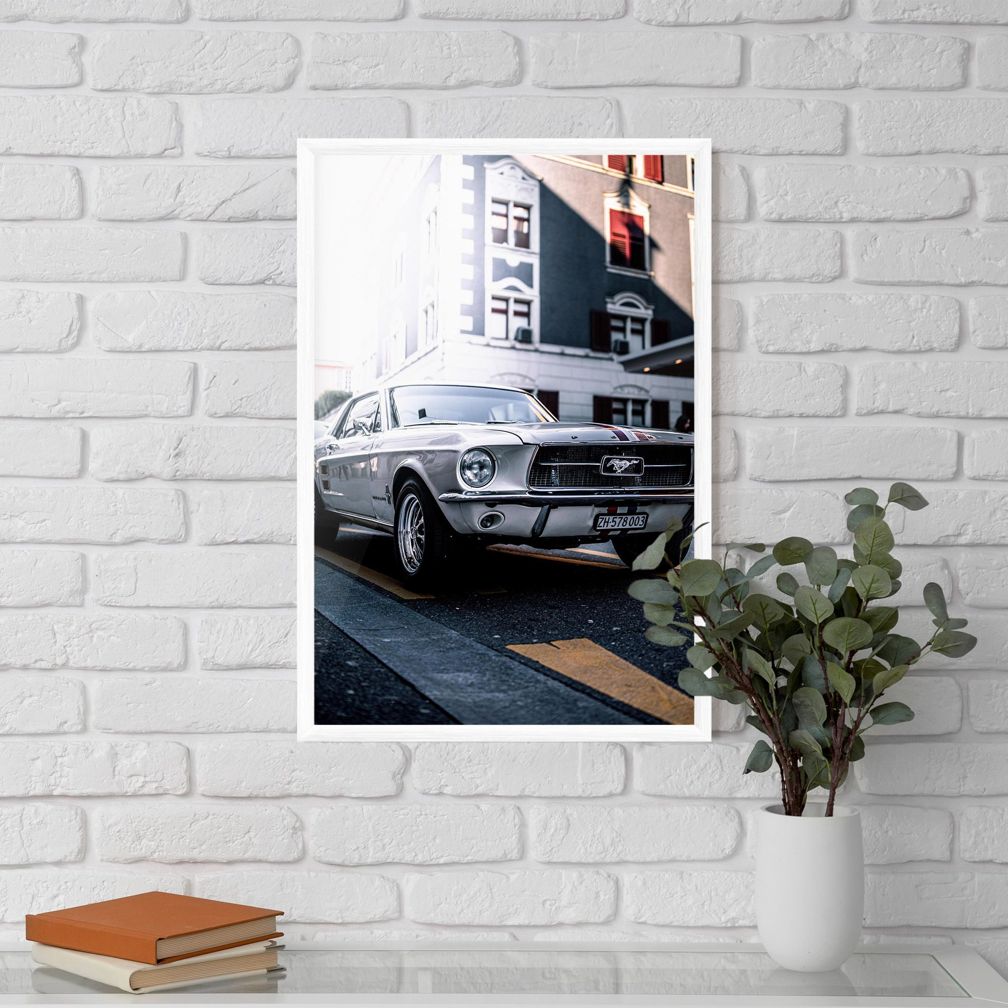 Vintage White Car mockup 5