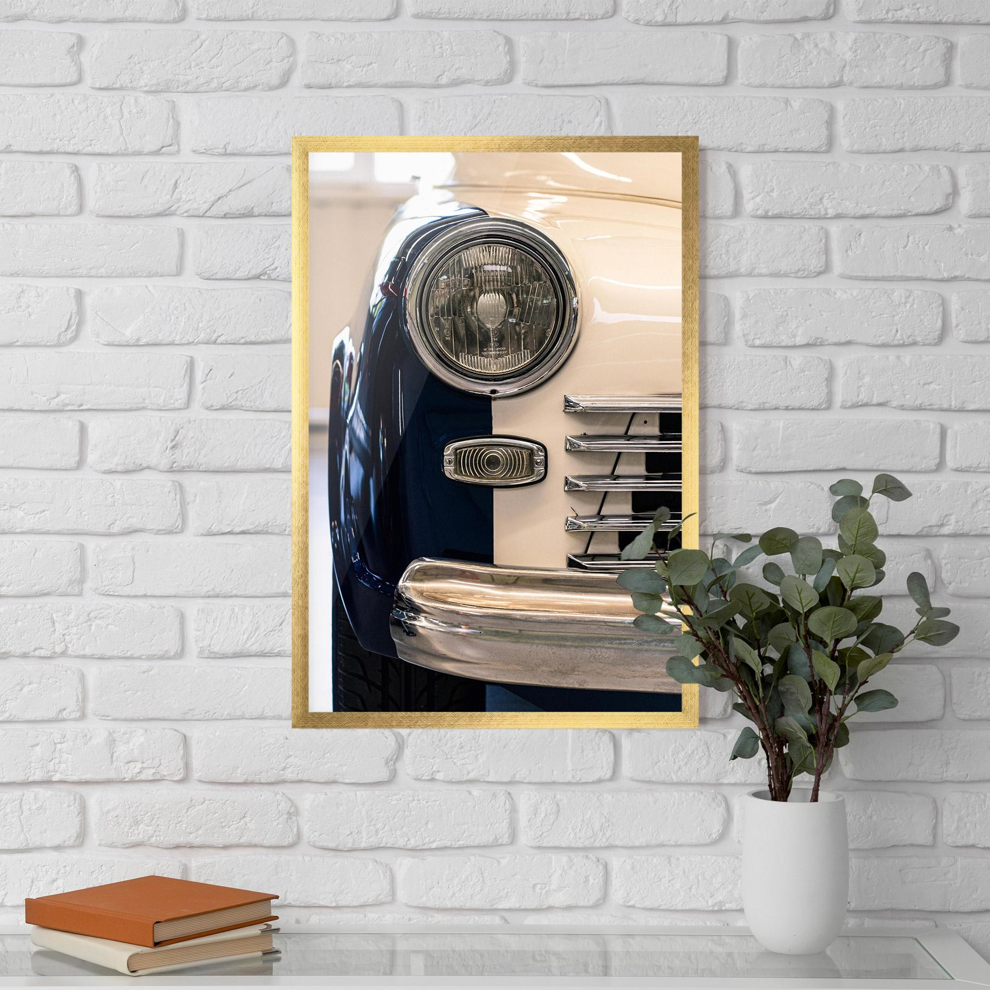 Keretezett Poszter Blue White Car mockup 5