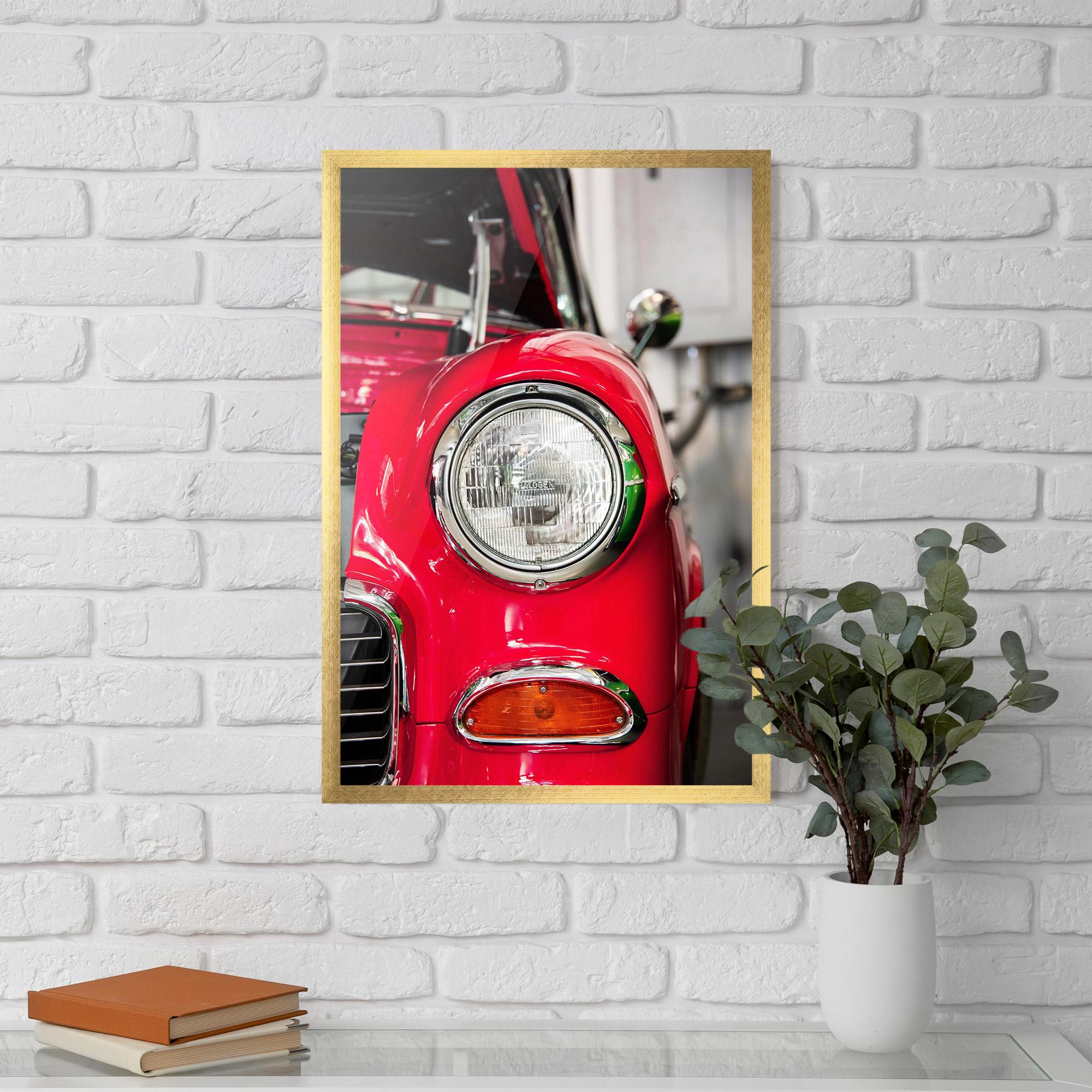 Keretezett Poszter Closeup Red Car mockup 5