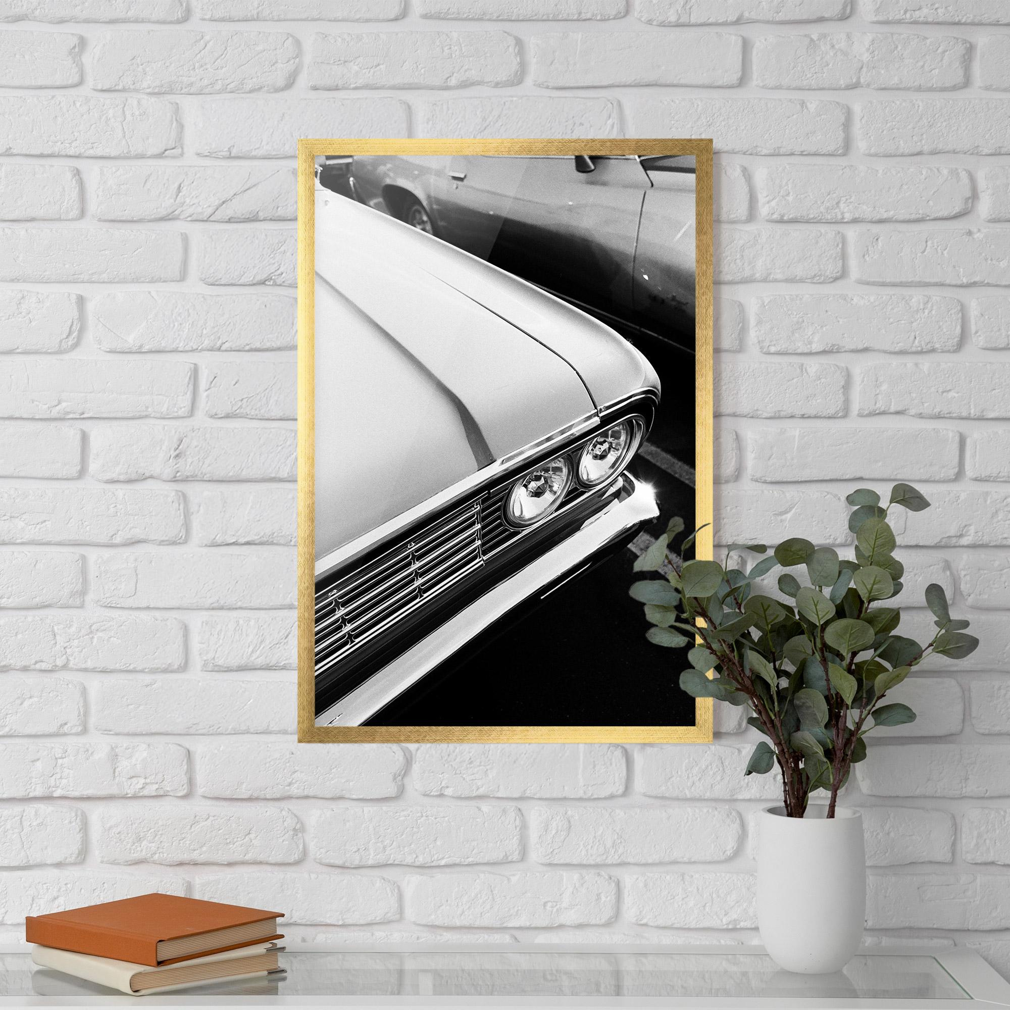 Keretezett Poszter Grey Vintage Car mockup 5