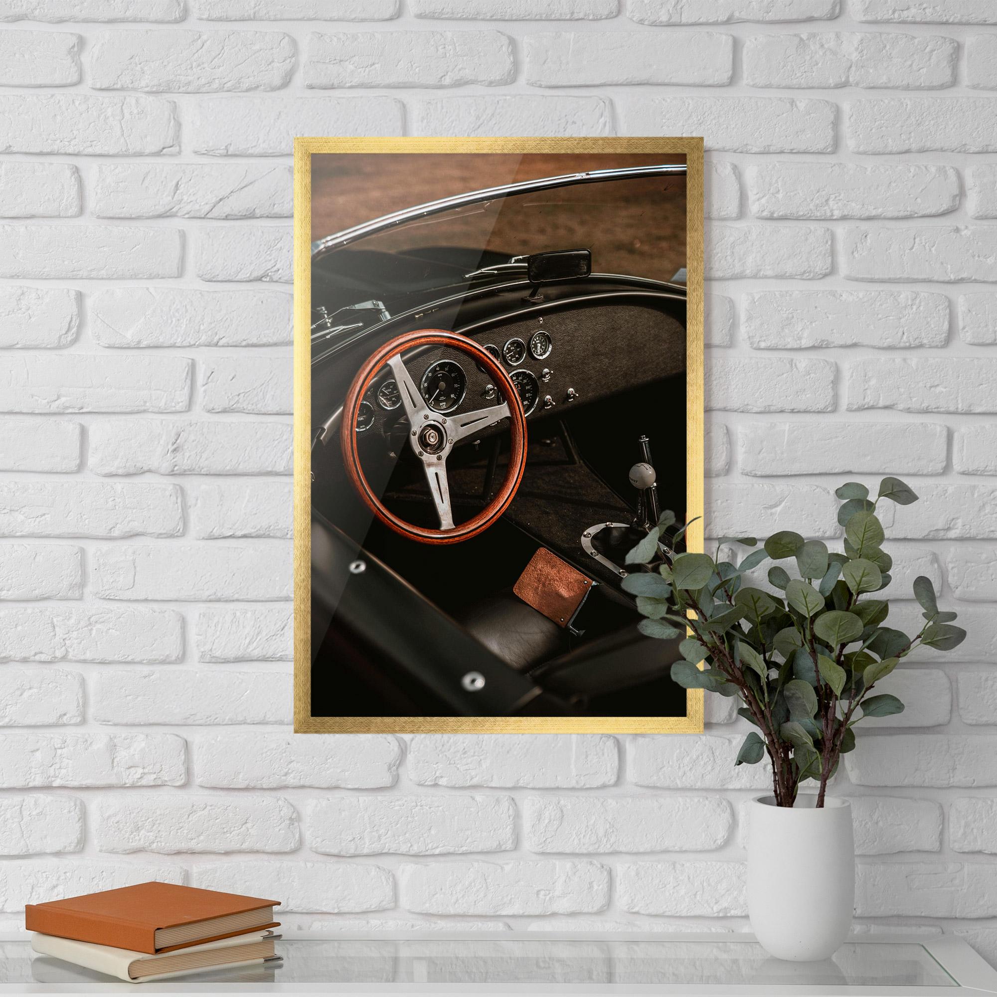 Keretezett Poszter Orange Steering Wheel mockup 5