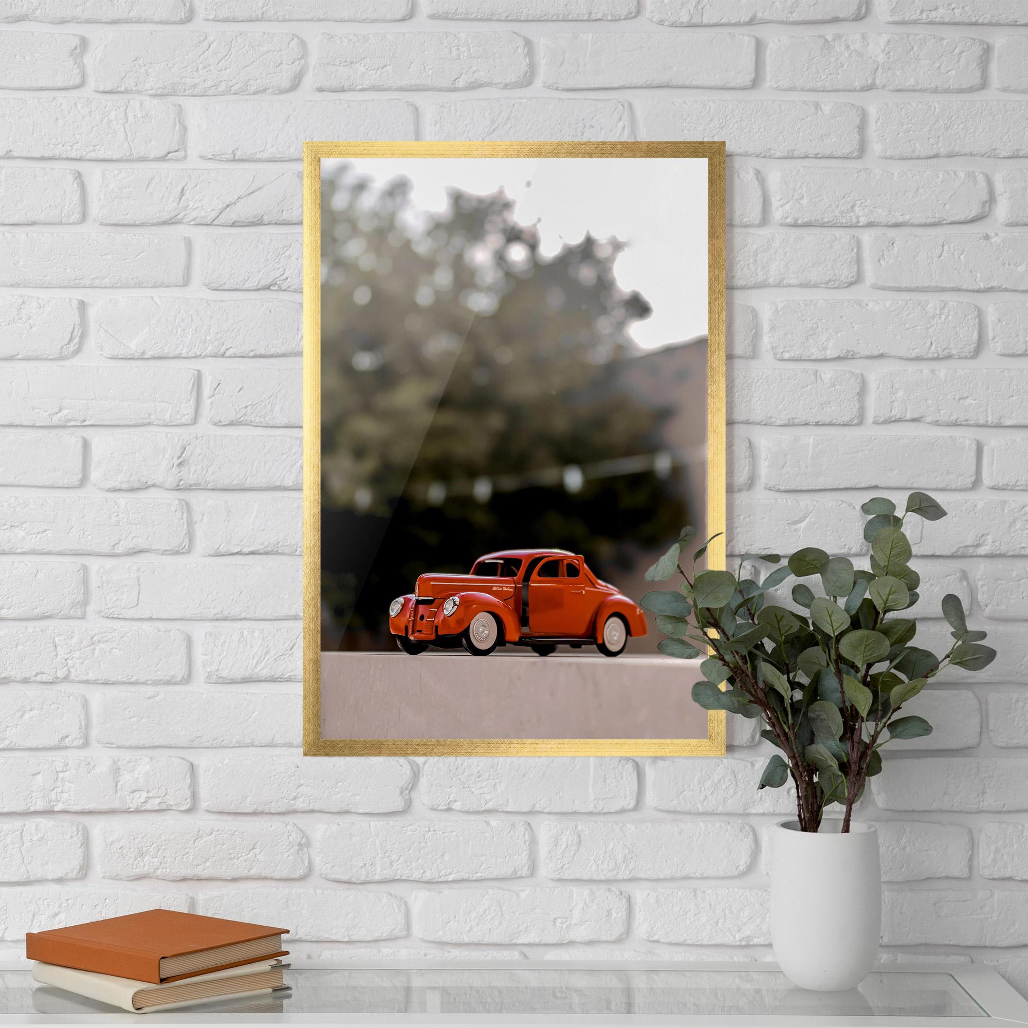 Keretezett Poszter Orange Toy Car mockup 5