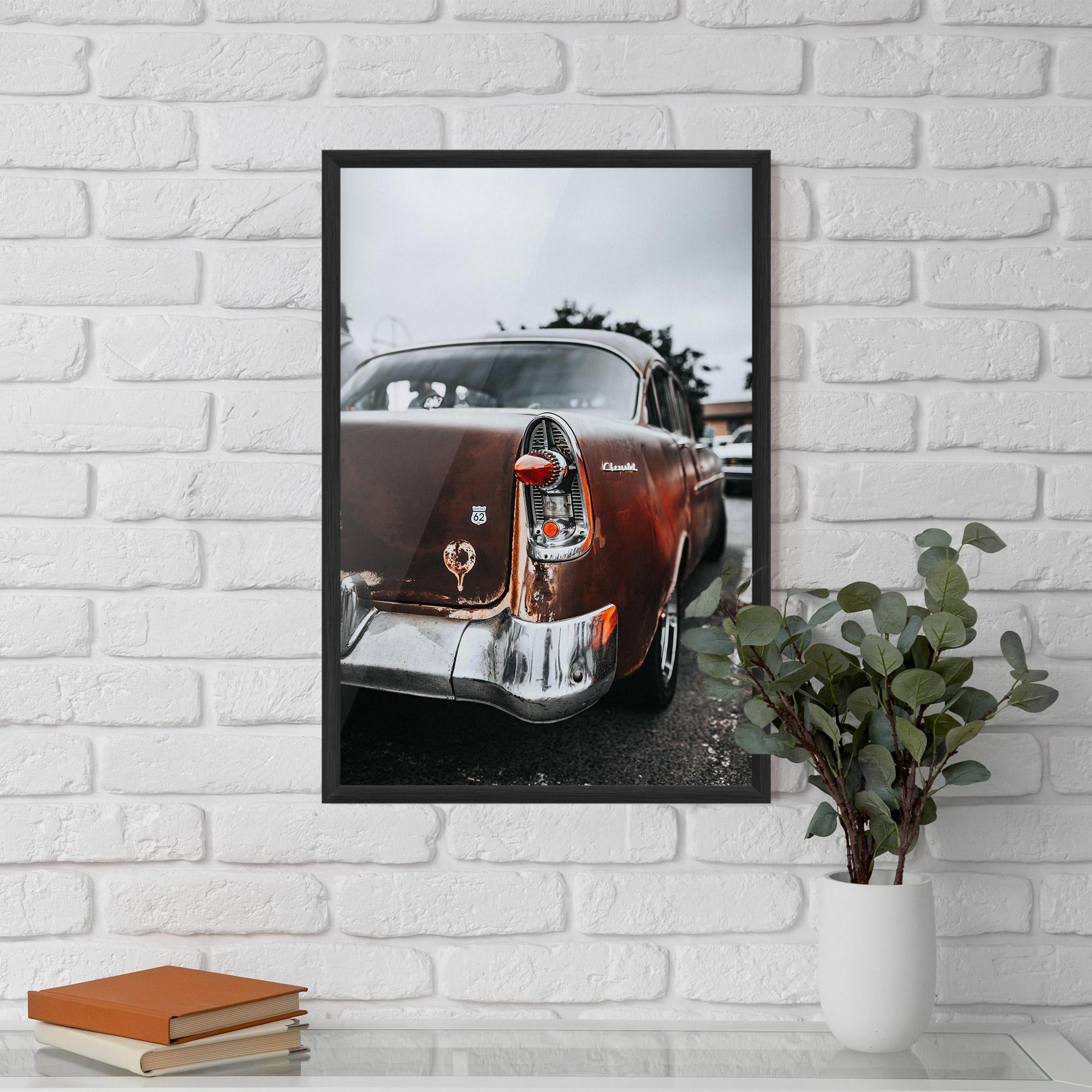 Keretezett Poszter Car Old Brown mockup 5