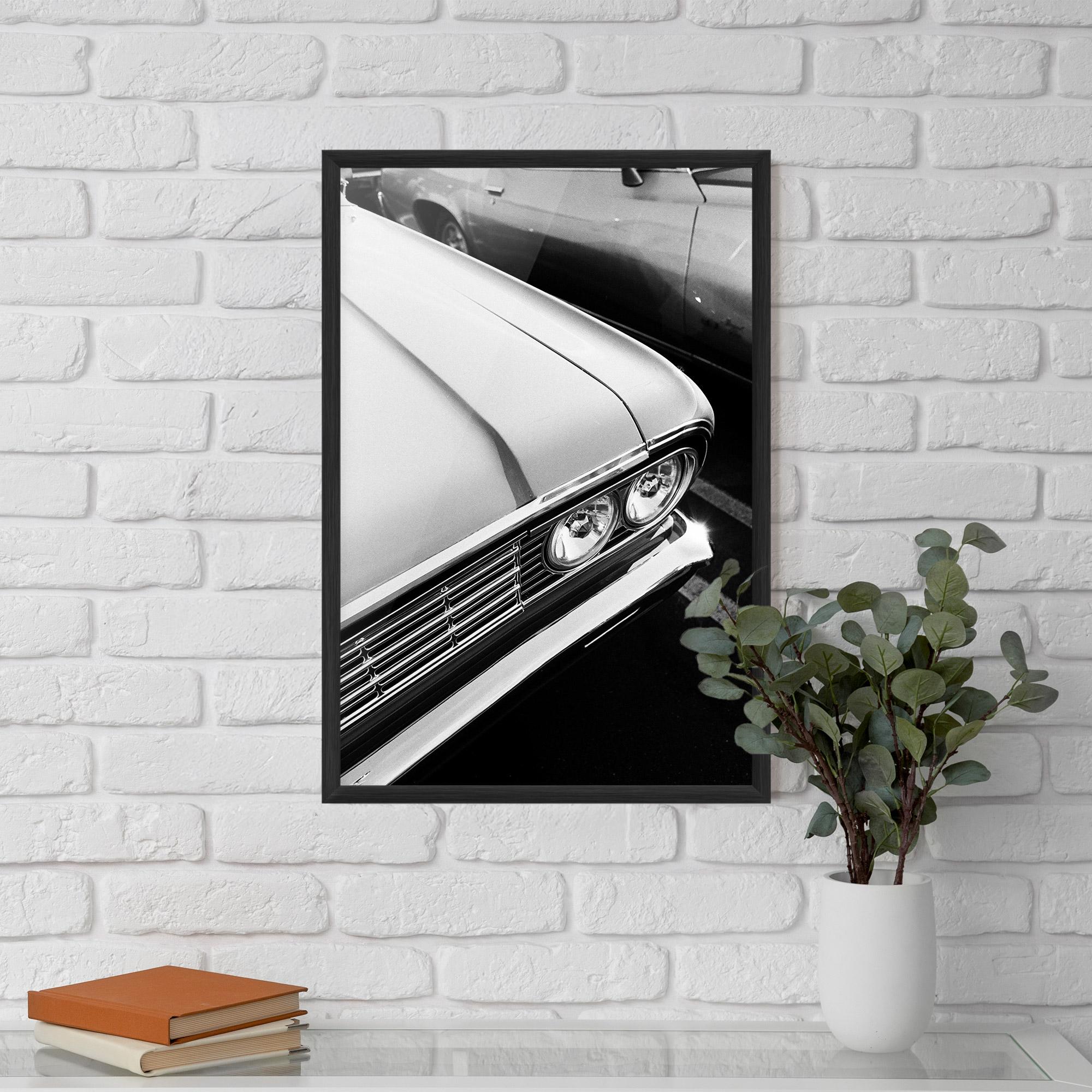 Keretezett Poszter Grey Vintage Car mockup 5
