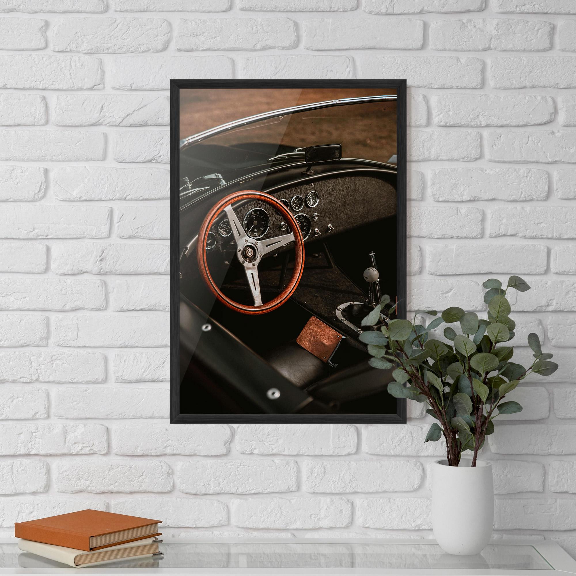 Keretezett Poszter Orange Steering Wheel mockup 5