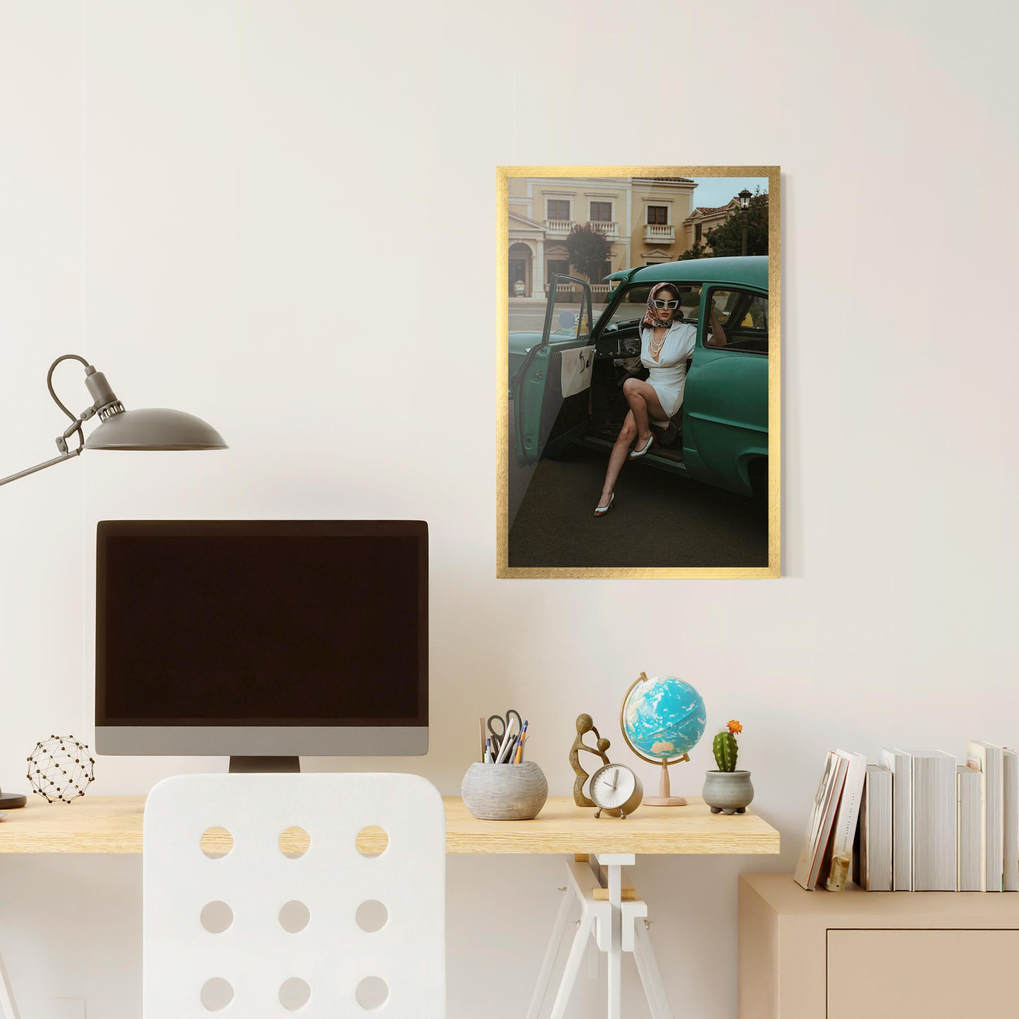 Keretezett Poszter Lady Vintage Cat mockup 6