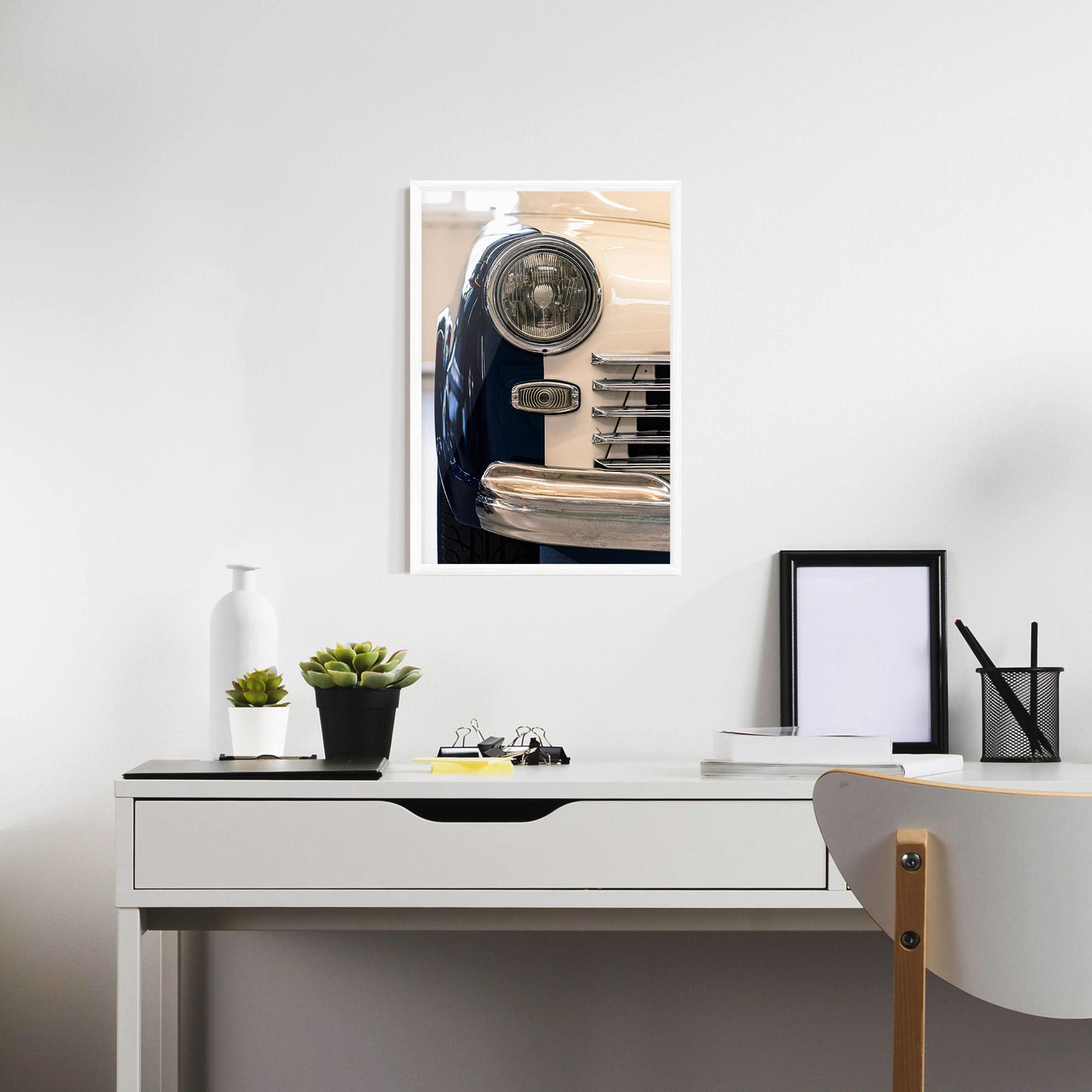 Keretezett Poszter Blue White Car mockup 7