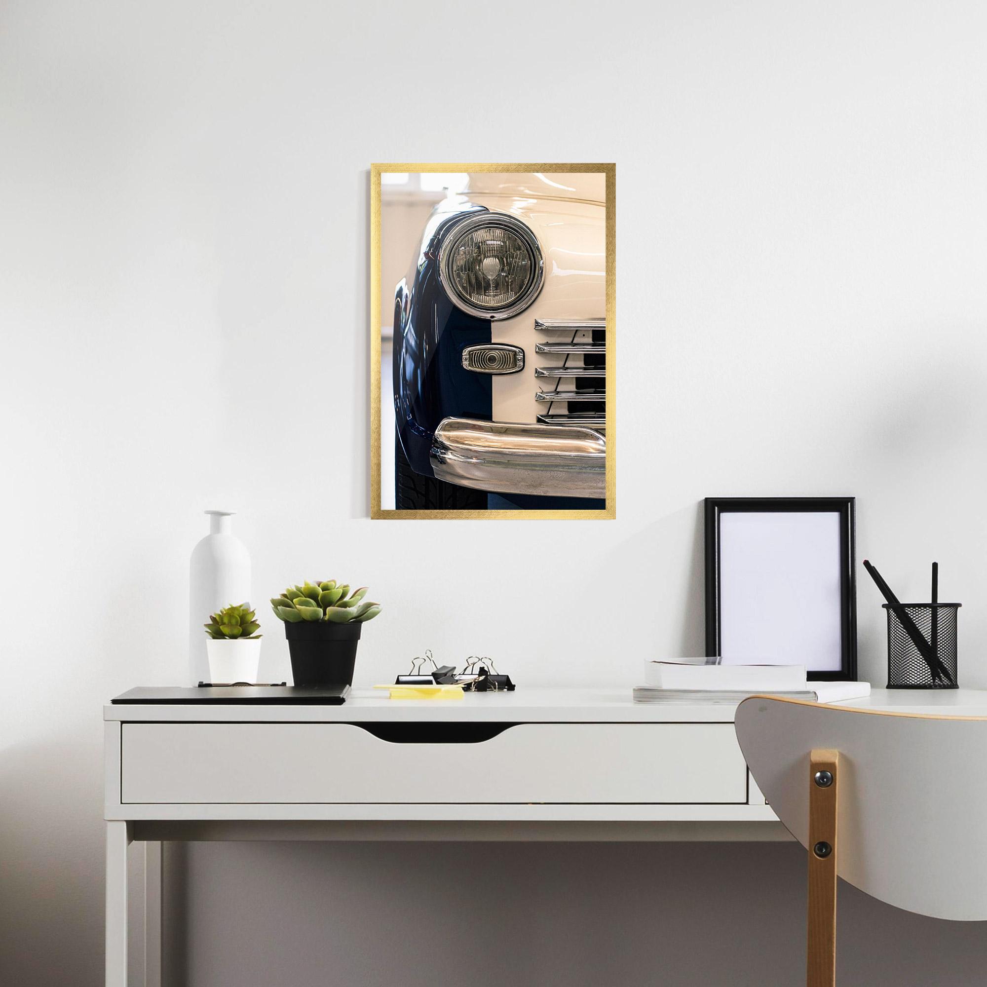 Keretezett Poszter Blue White Car mockup 7