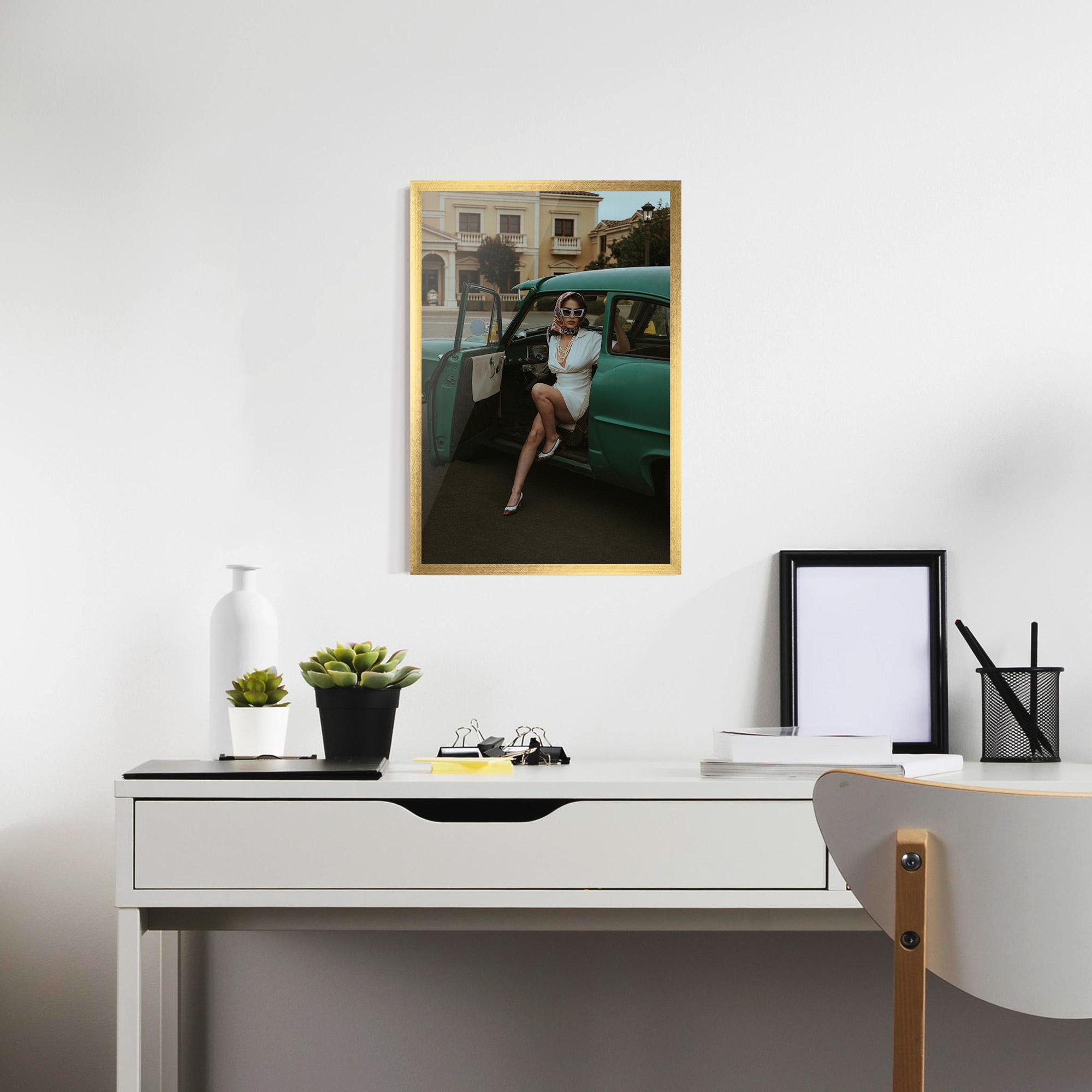 Keretezett Poszter Lady Vintage Cat mockup 7