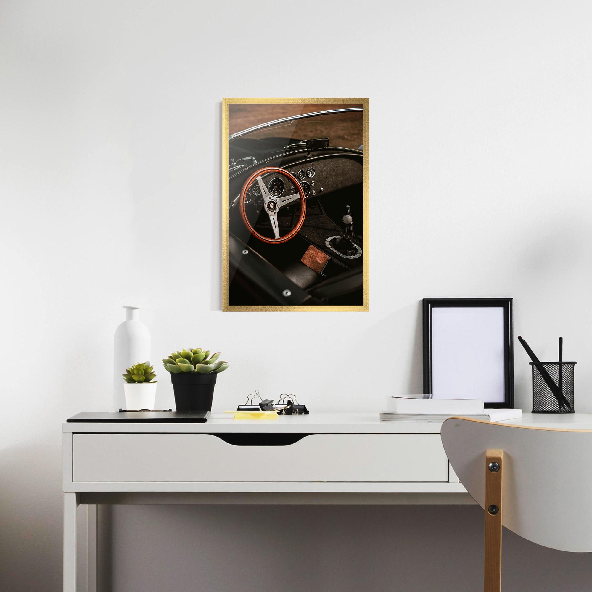 Keretezett Poszter Orange Steering Wheel mockup 7