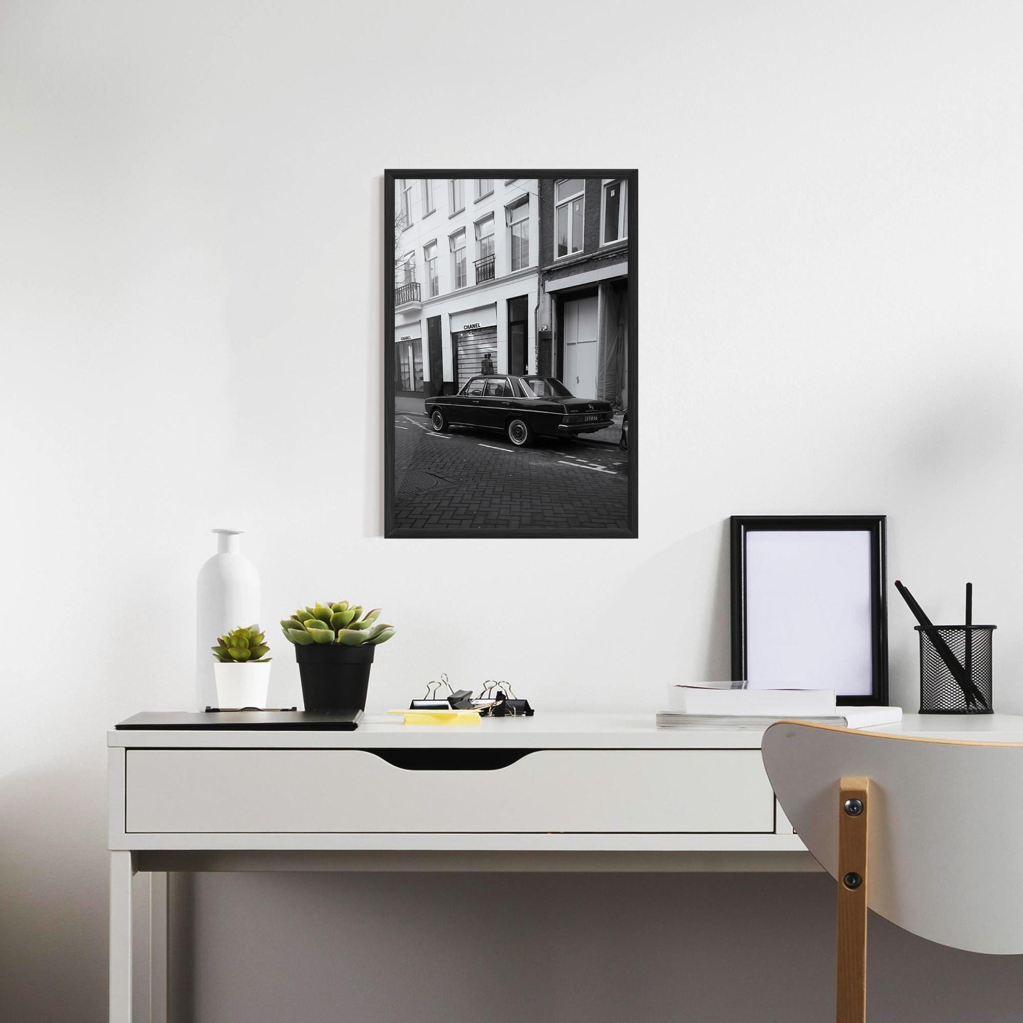 Keretezett Poszter Black Old Car mockup 7