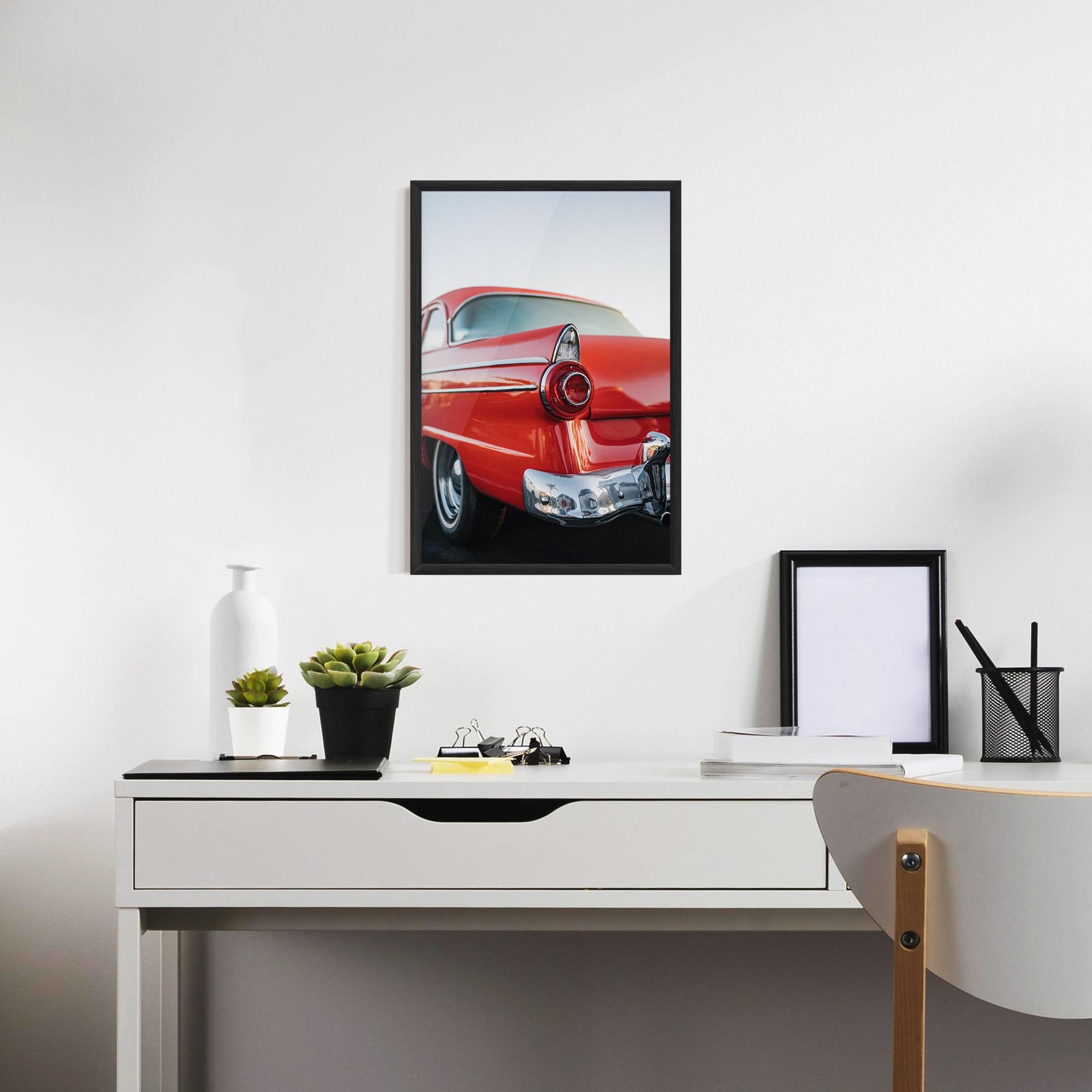 Keretezett Poszter Car Classic Red mockup 7