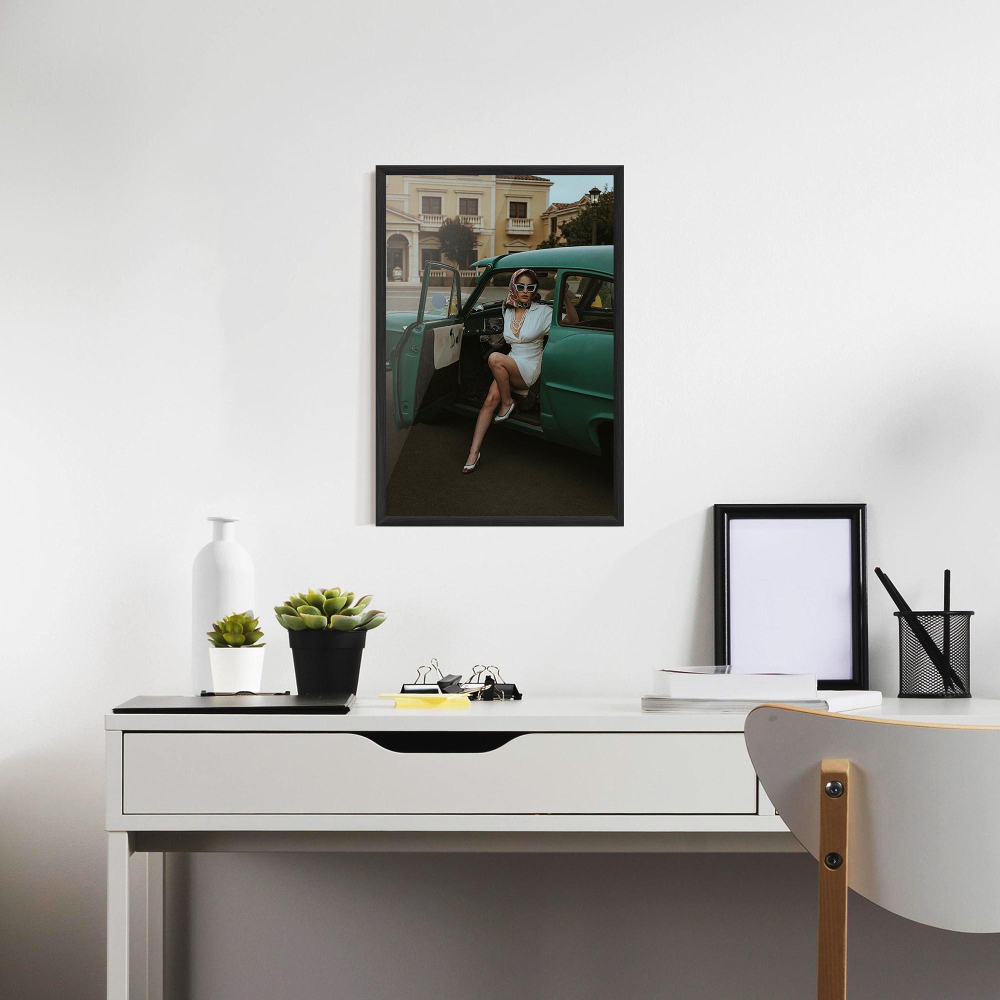 Keretezett Poszter Lady Vintage Cat mockup 7