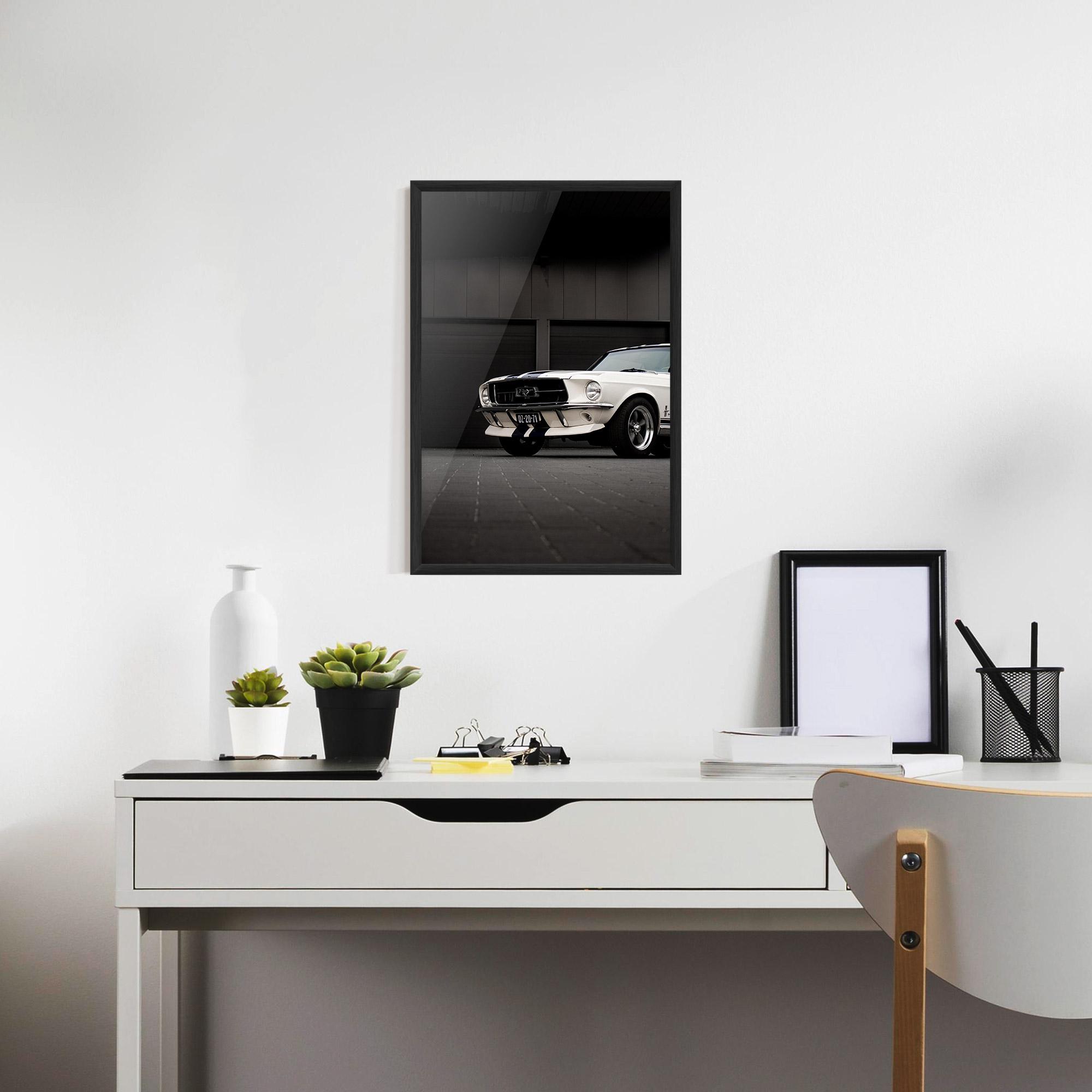 Keretezett Poszter White Vintage Car mockup 7