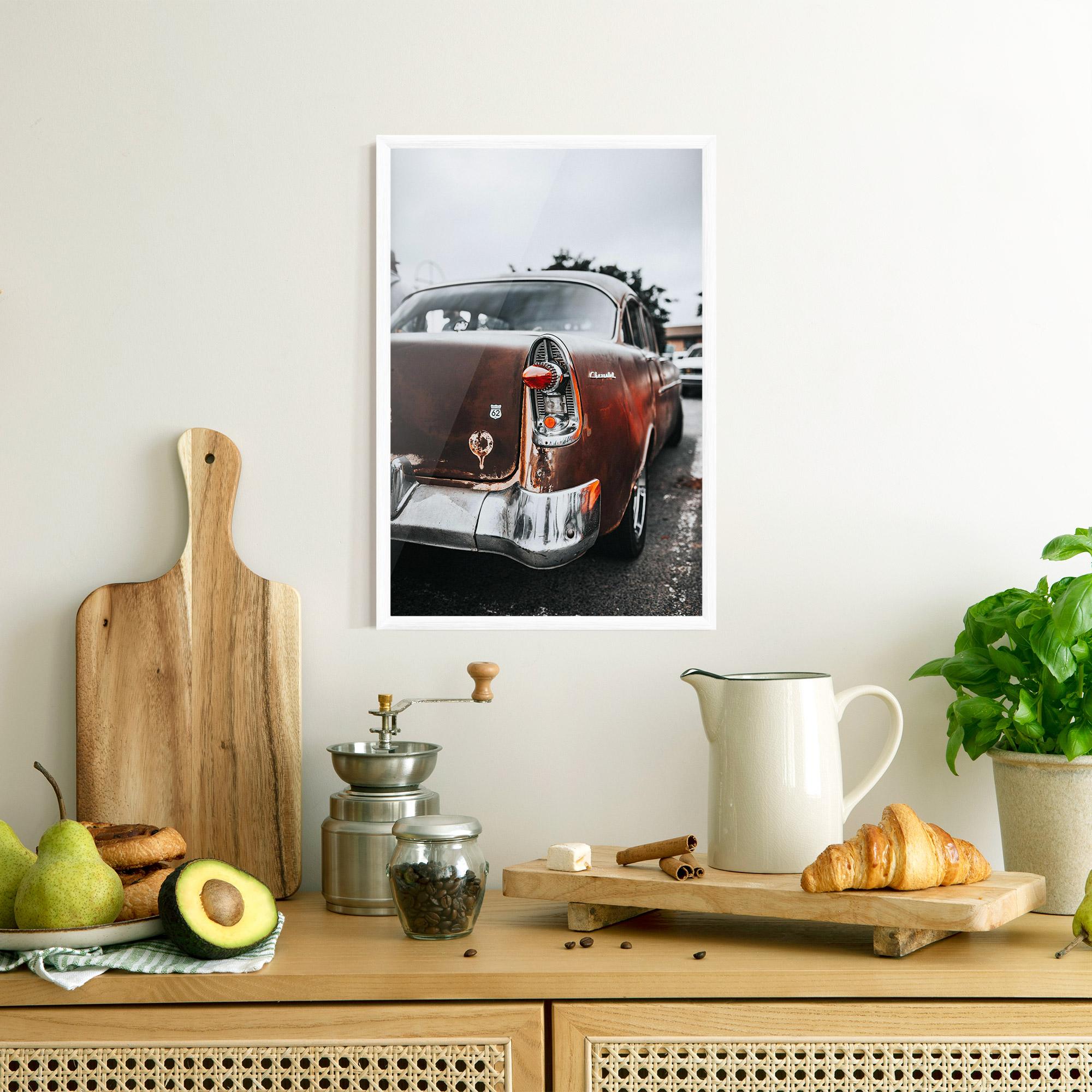 Keretezett Poszter Car Old Brown mockup 8