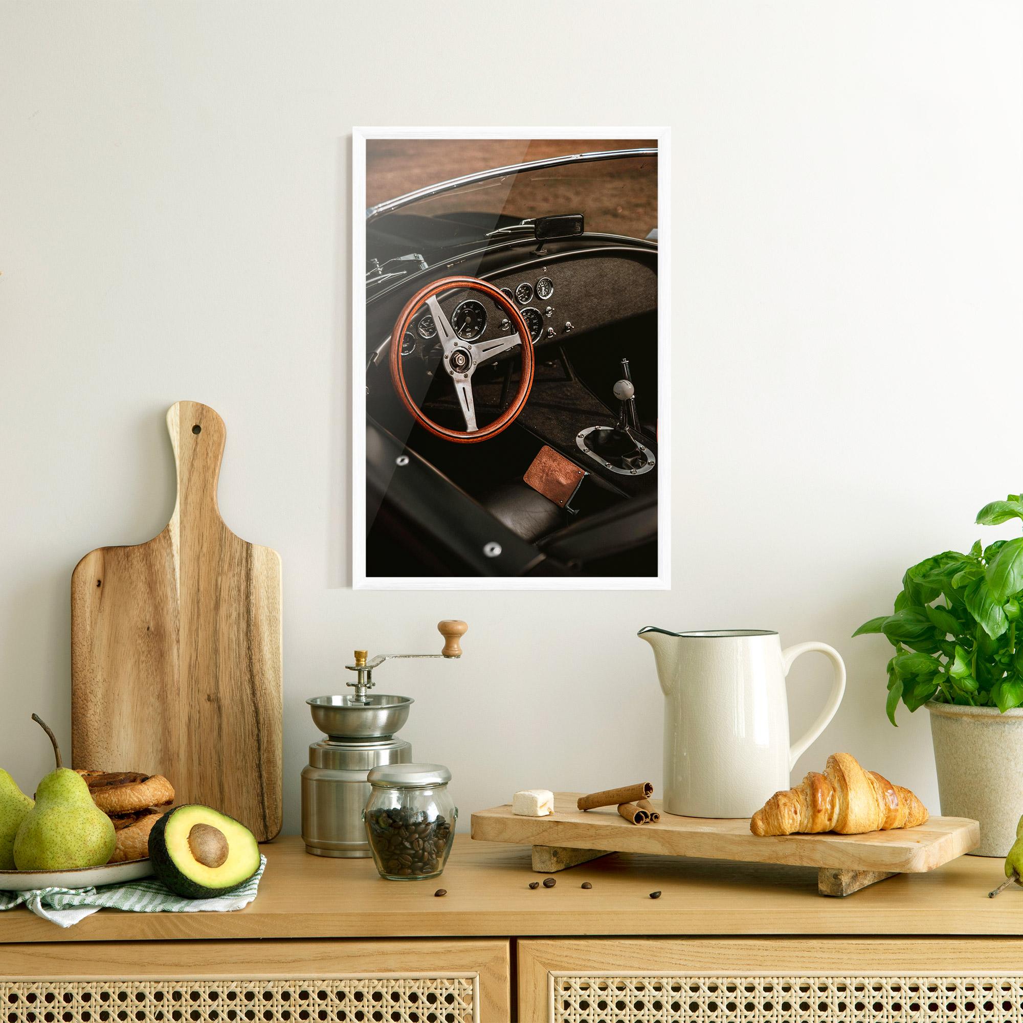 Keretezett Poszter Orange Steering Wheel mockup 8