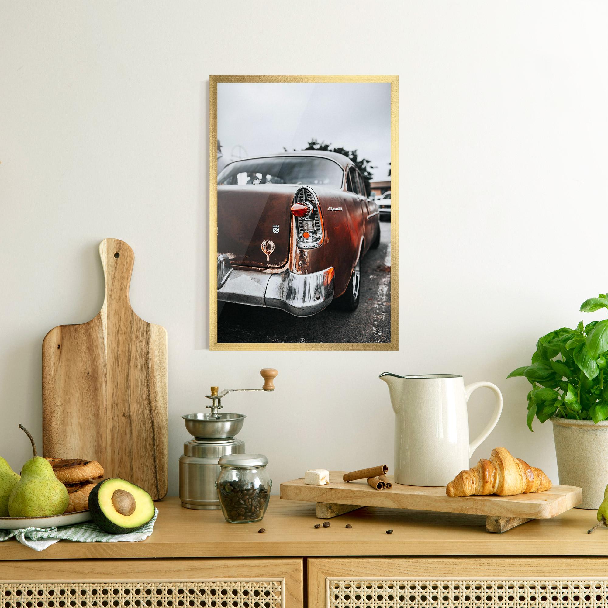 Keretezett Poszter Car Old Brown mockup 8