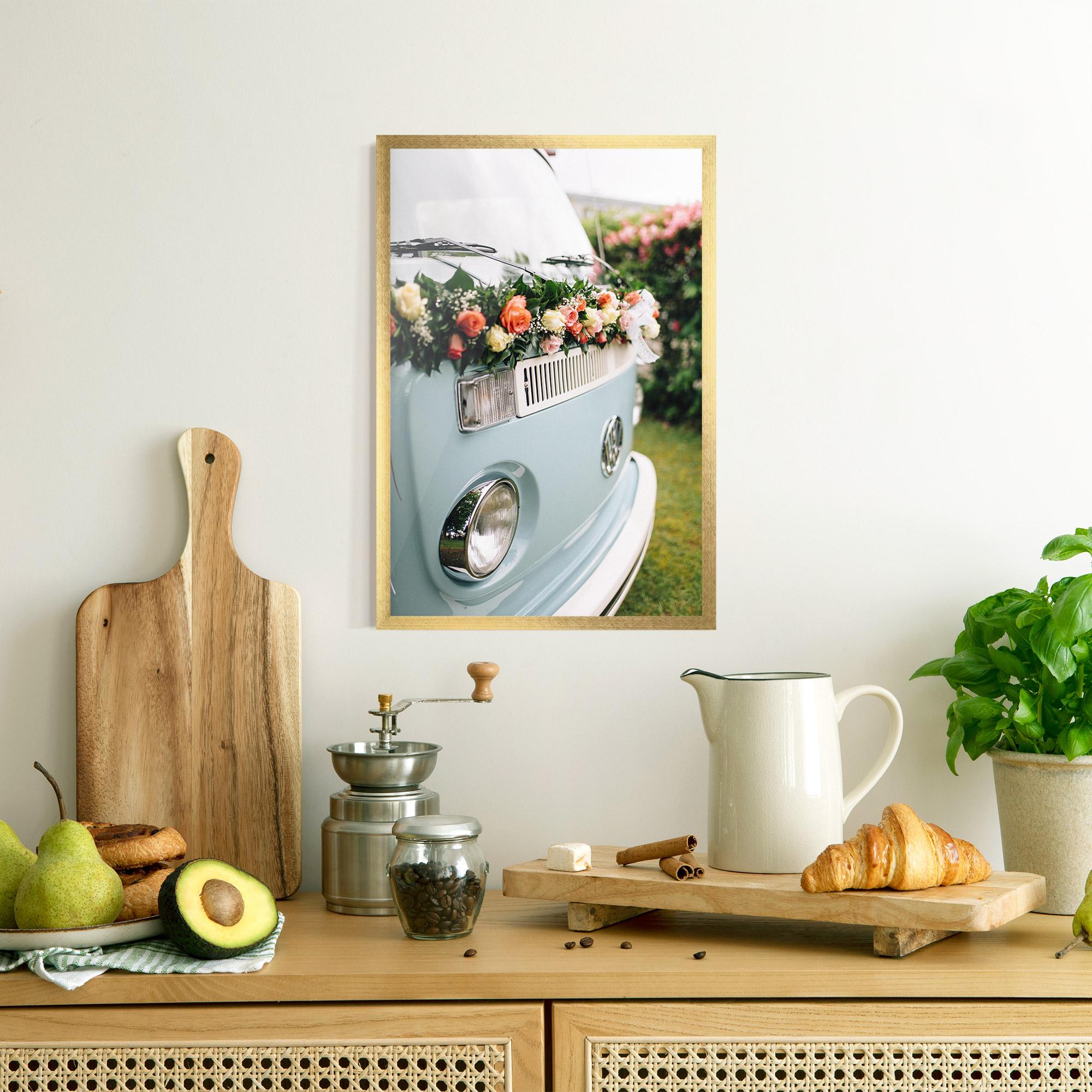 Keretezett Poszter Vintage Rose Van mockup 8