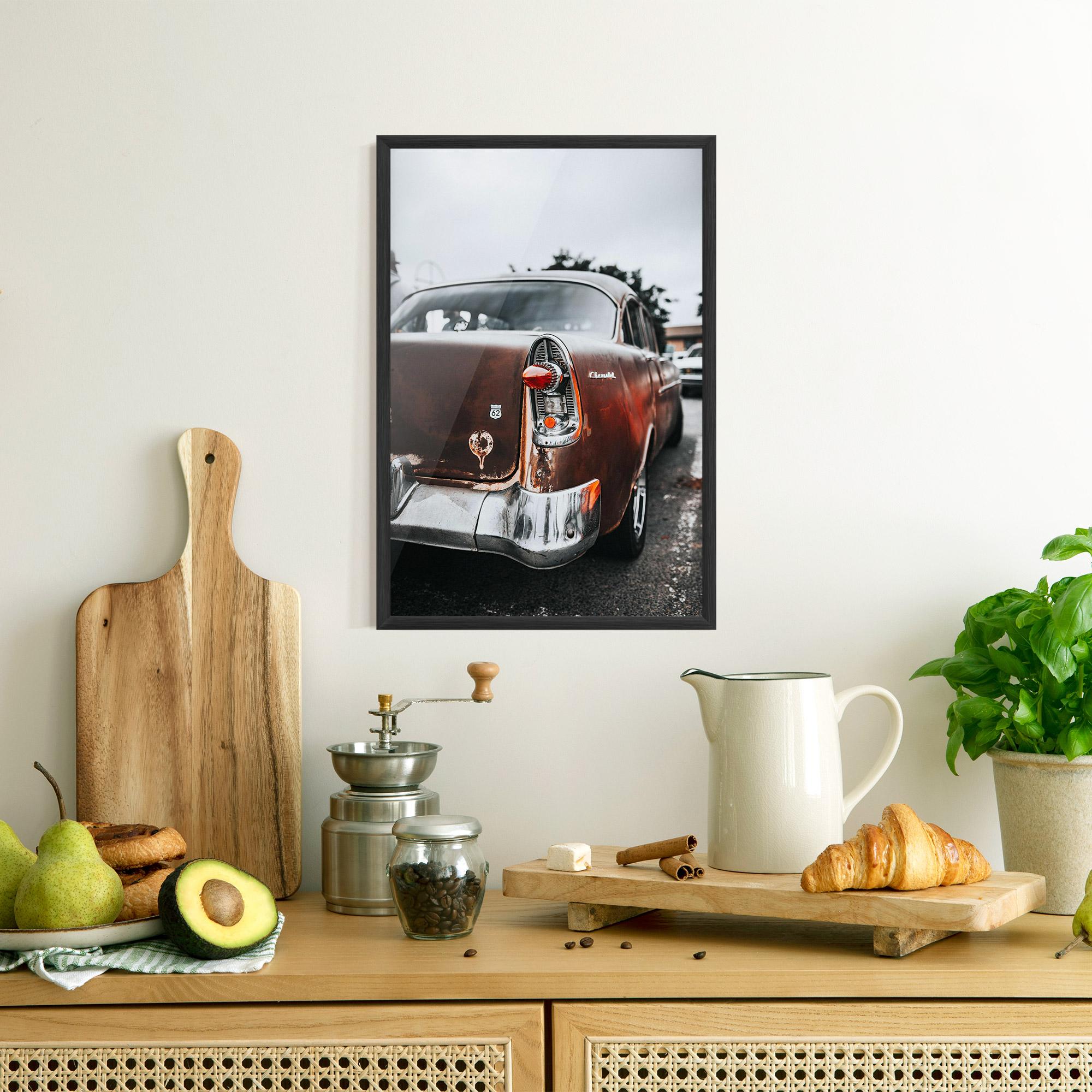 Keretezett Poszter Car Old Brown mockup 8