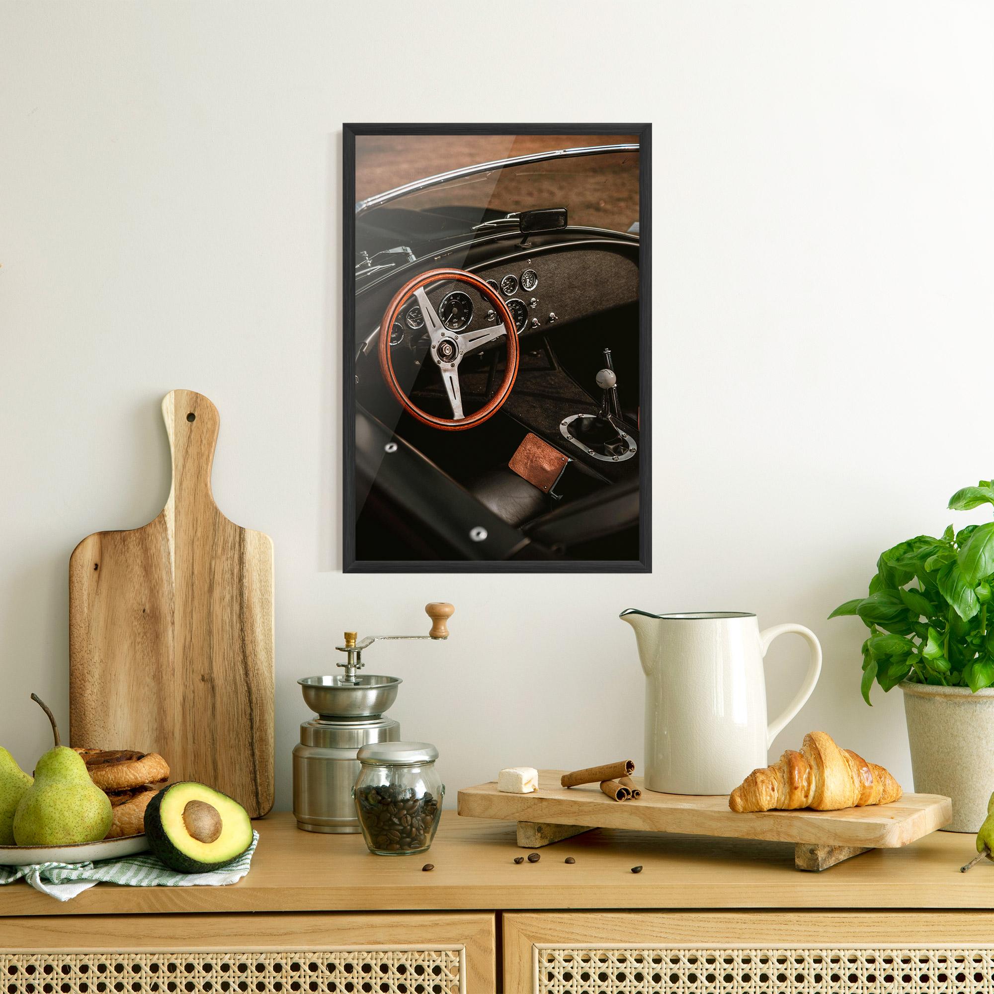 Keretezett Poszter Orange Steering Wheel mockup 8