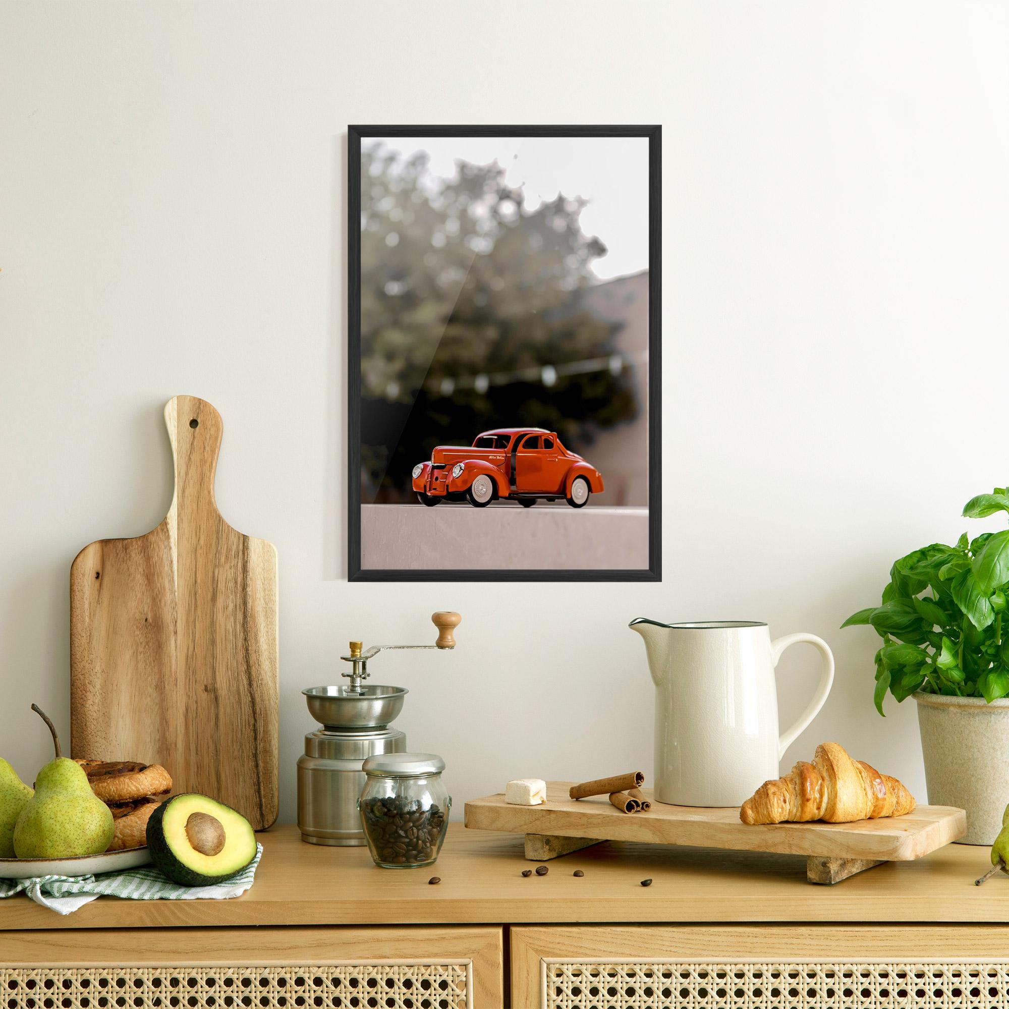 Keretezett Poszter Orange Toy Car mockup 8
