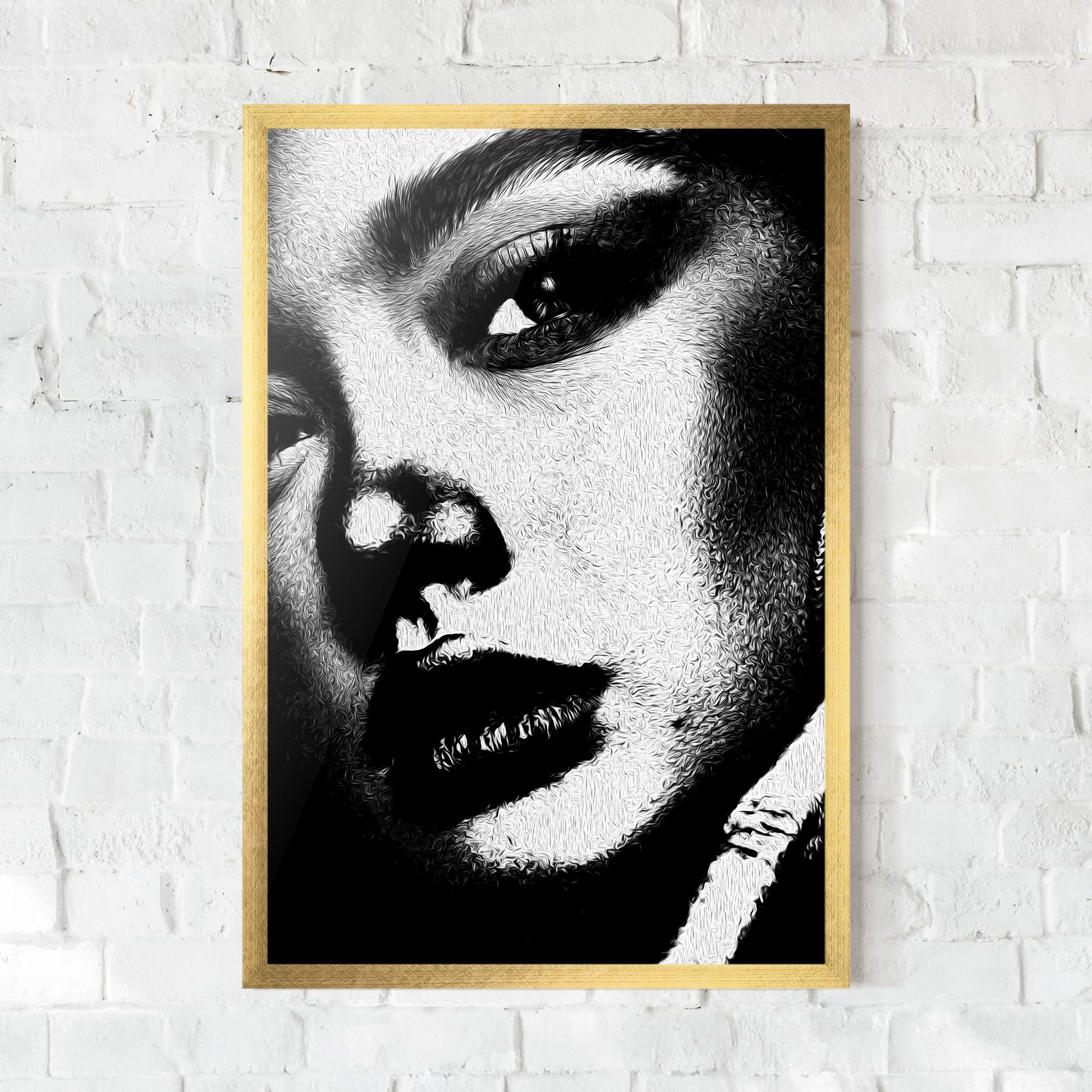 Keretezett Poszter White Light Face mockup 0