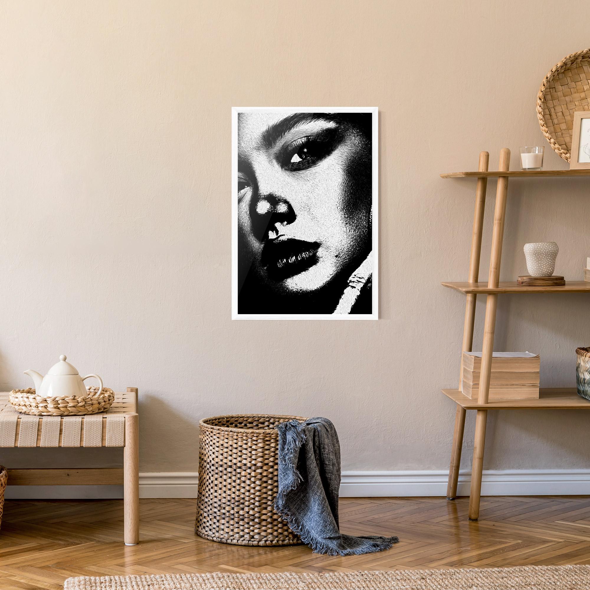 Keretezett Poszter White Light Face mockup 9