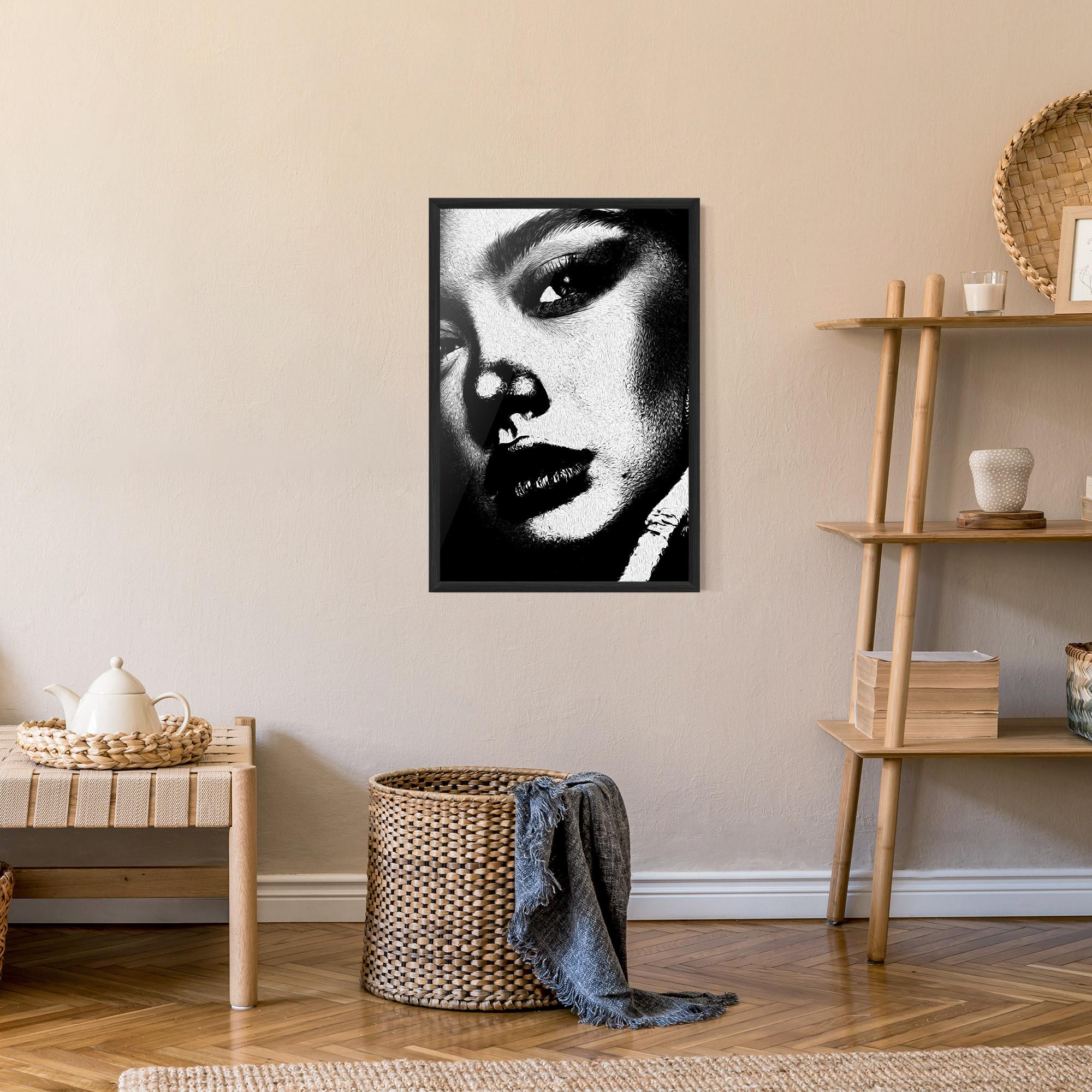 Keretezett Poszter White Light Face mockup 9