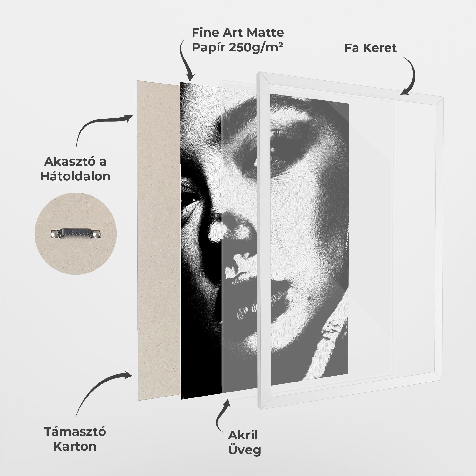 Keretezett Poszter White Light Face mockup 1