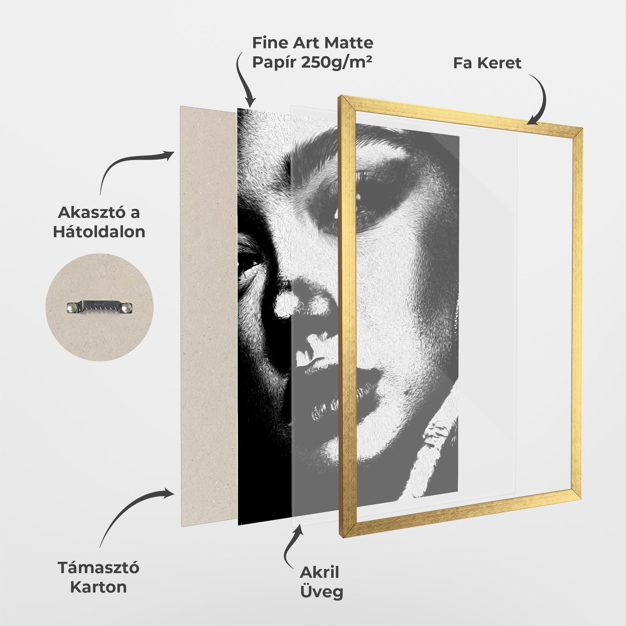 Keretezett Poszter White Light Face mockup 1