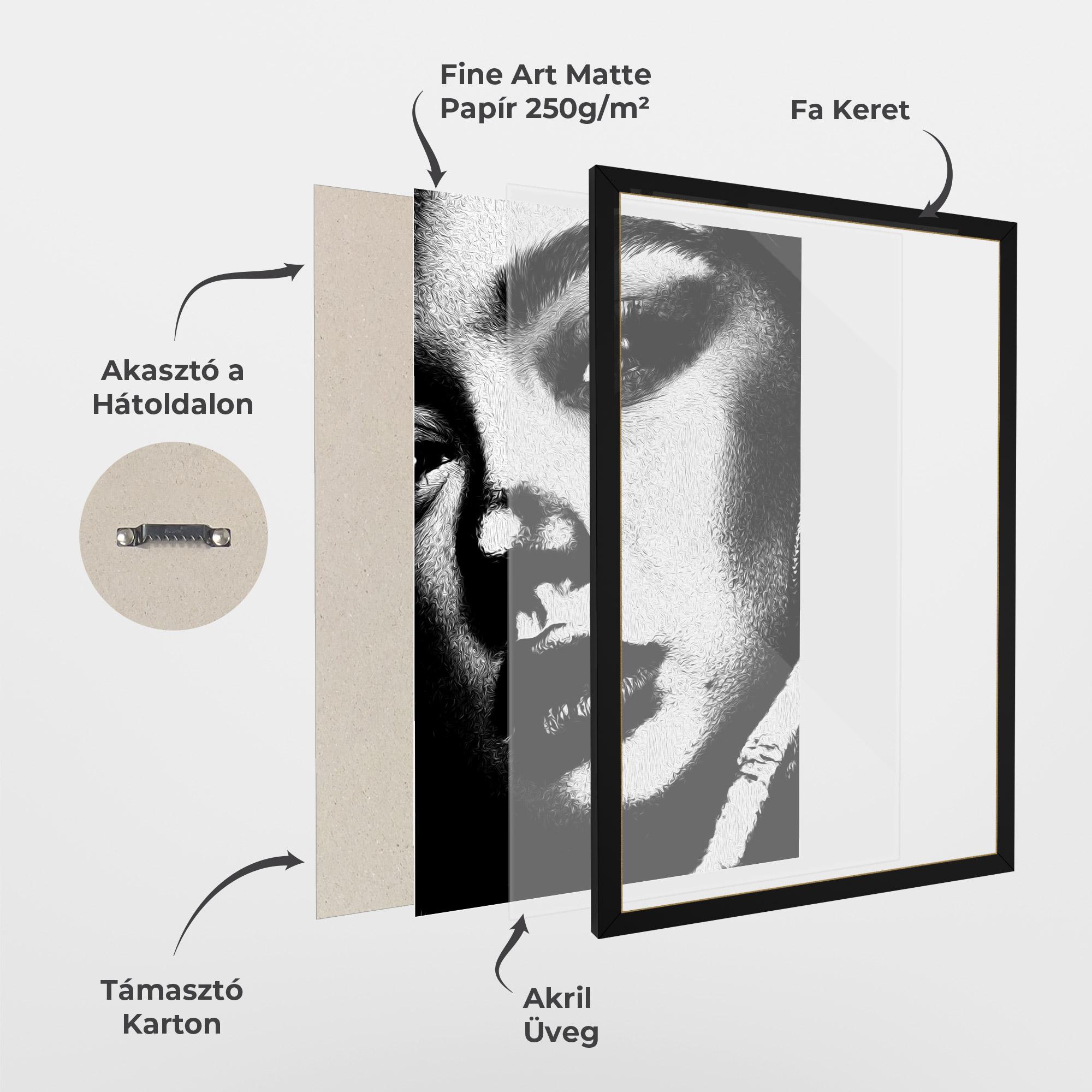 Keretezett Poszter White Light Face mockup 1