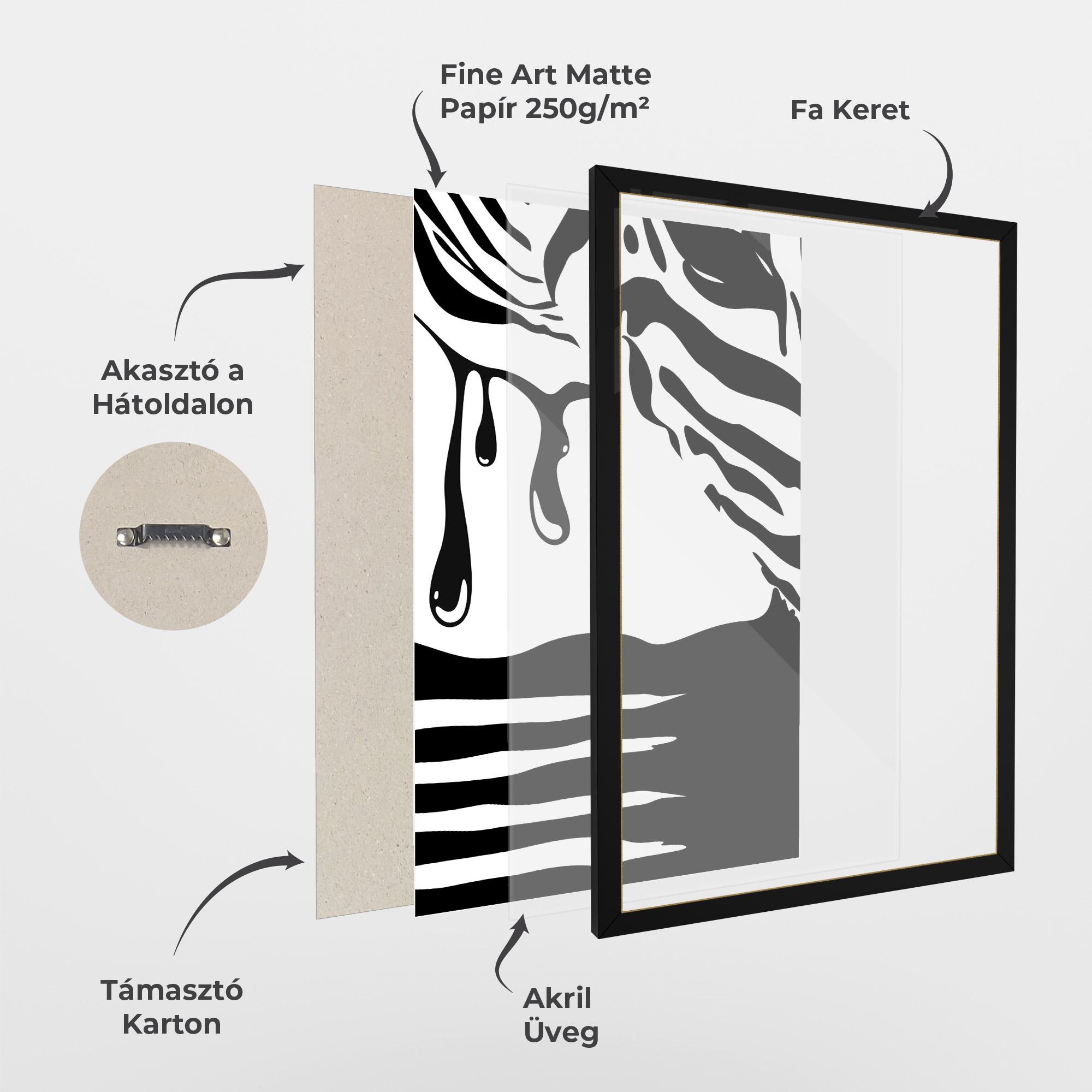 Keretezett Poszter Zebra Eye mockup 1