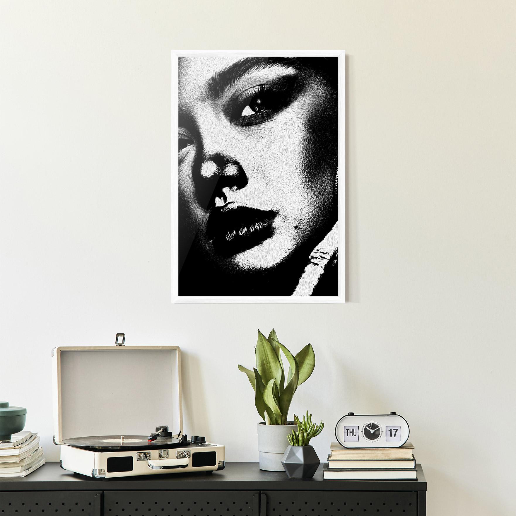 Keretezett Poszter White Light Face mockup 2