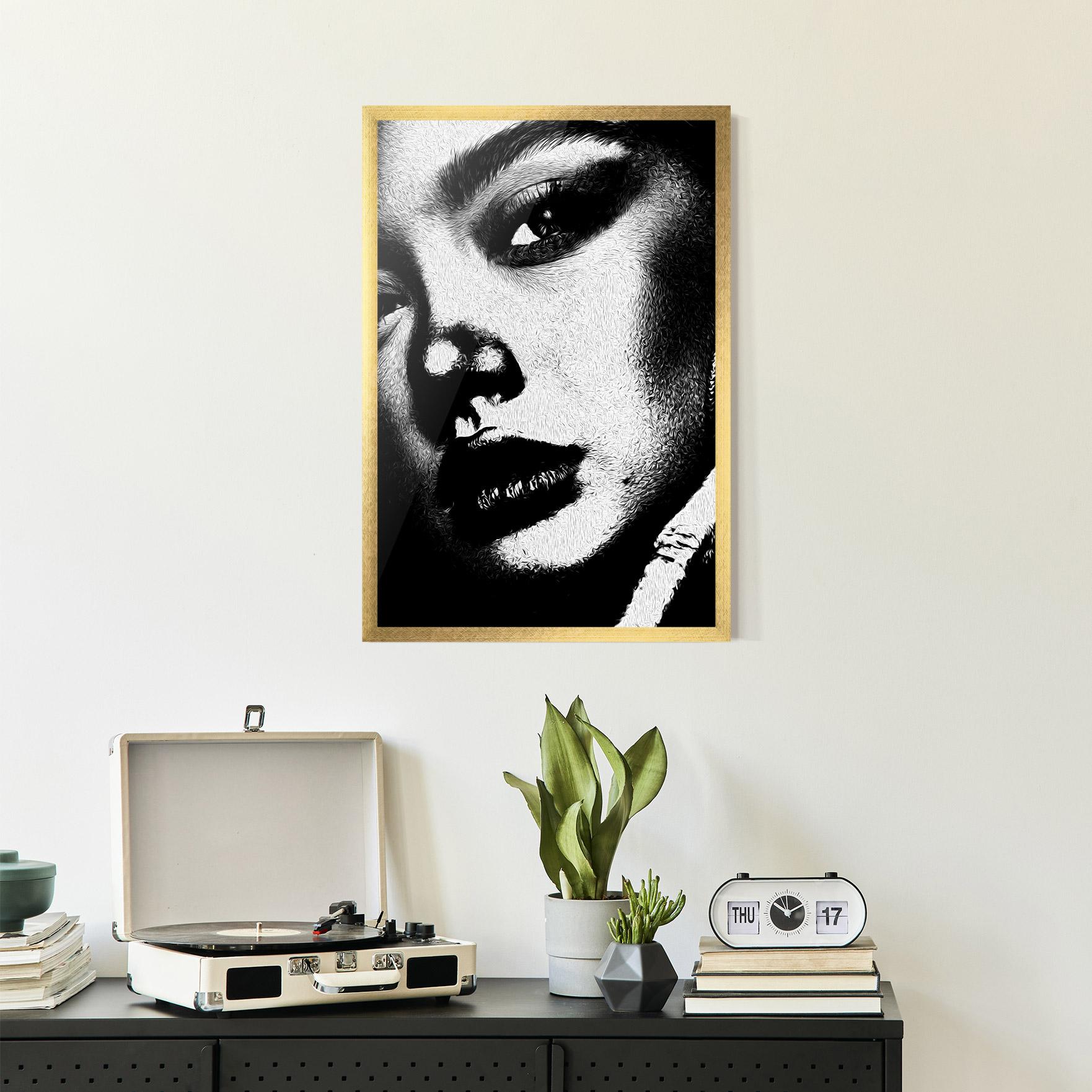 Keretezett Poszter White Light Face mockup 2