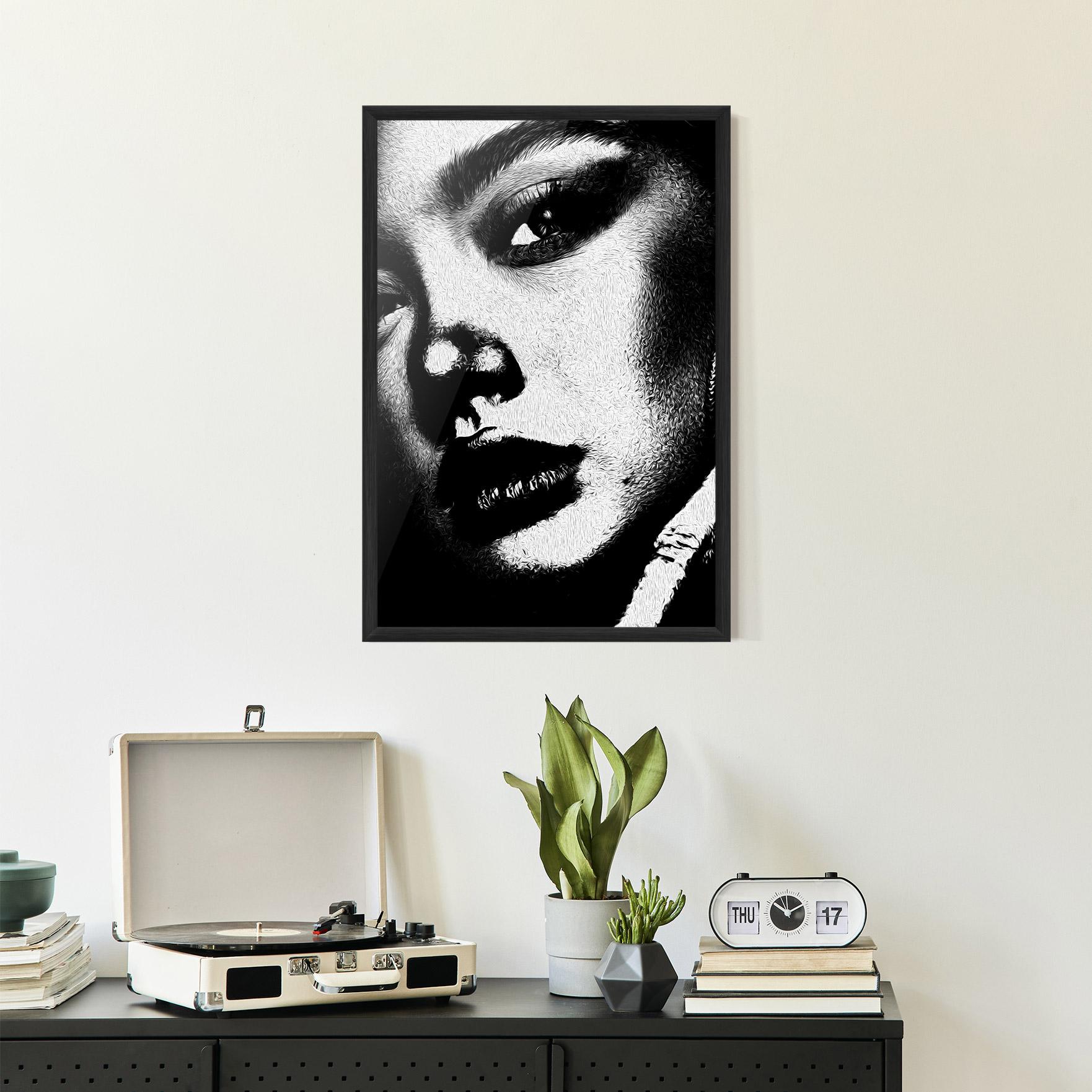 Keretezett Poszter White Light Face mockup 2