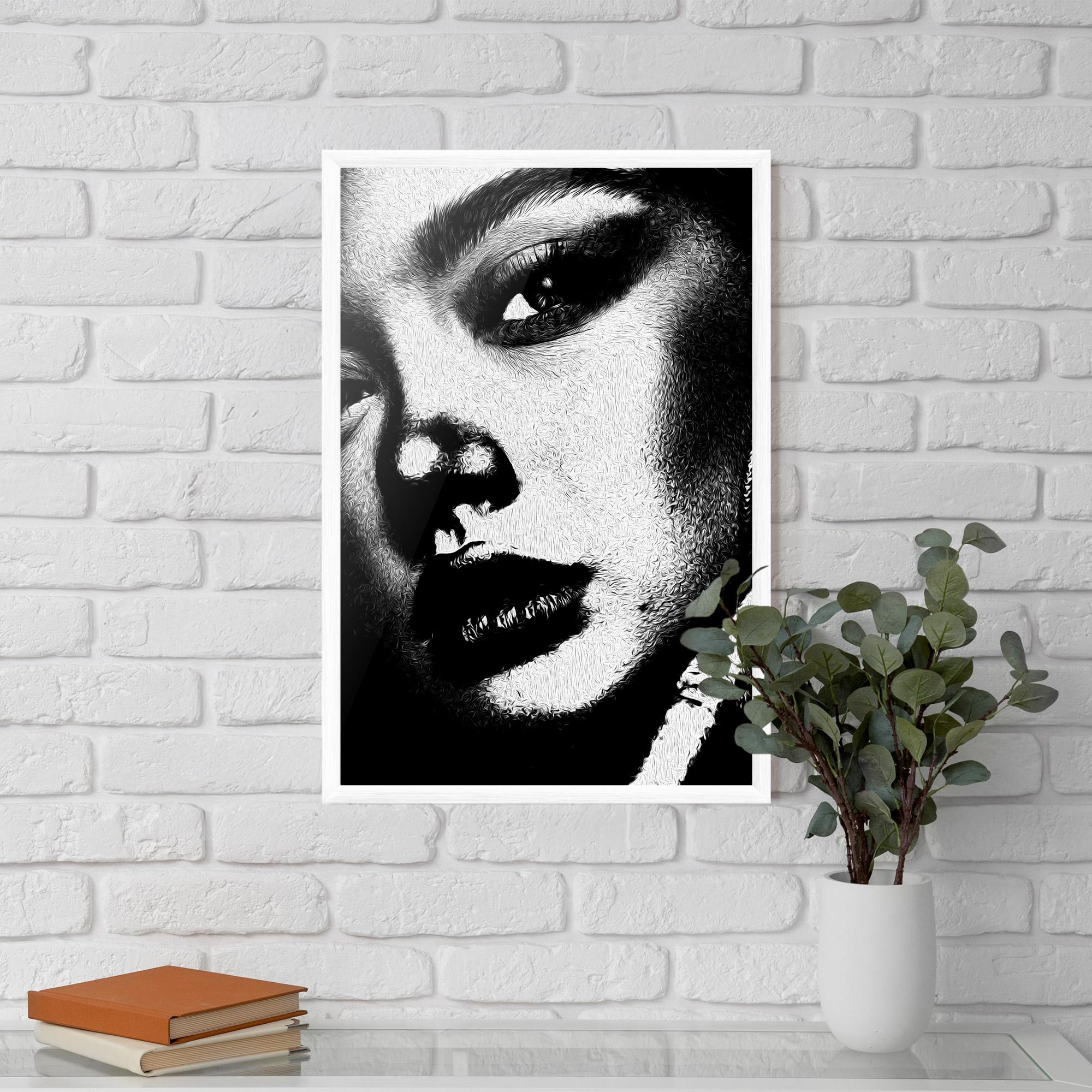 Keretezett Poszter White Light Face mockup 5