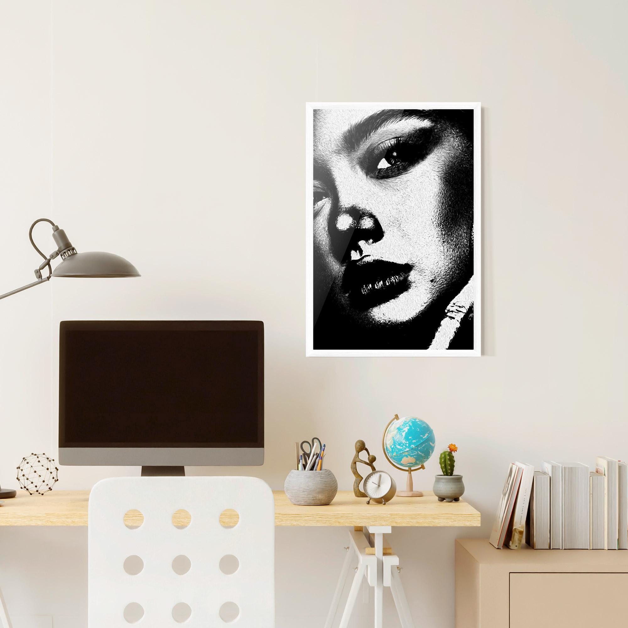 Keretezett Poszter White Light Face mockup 6