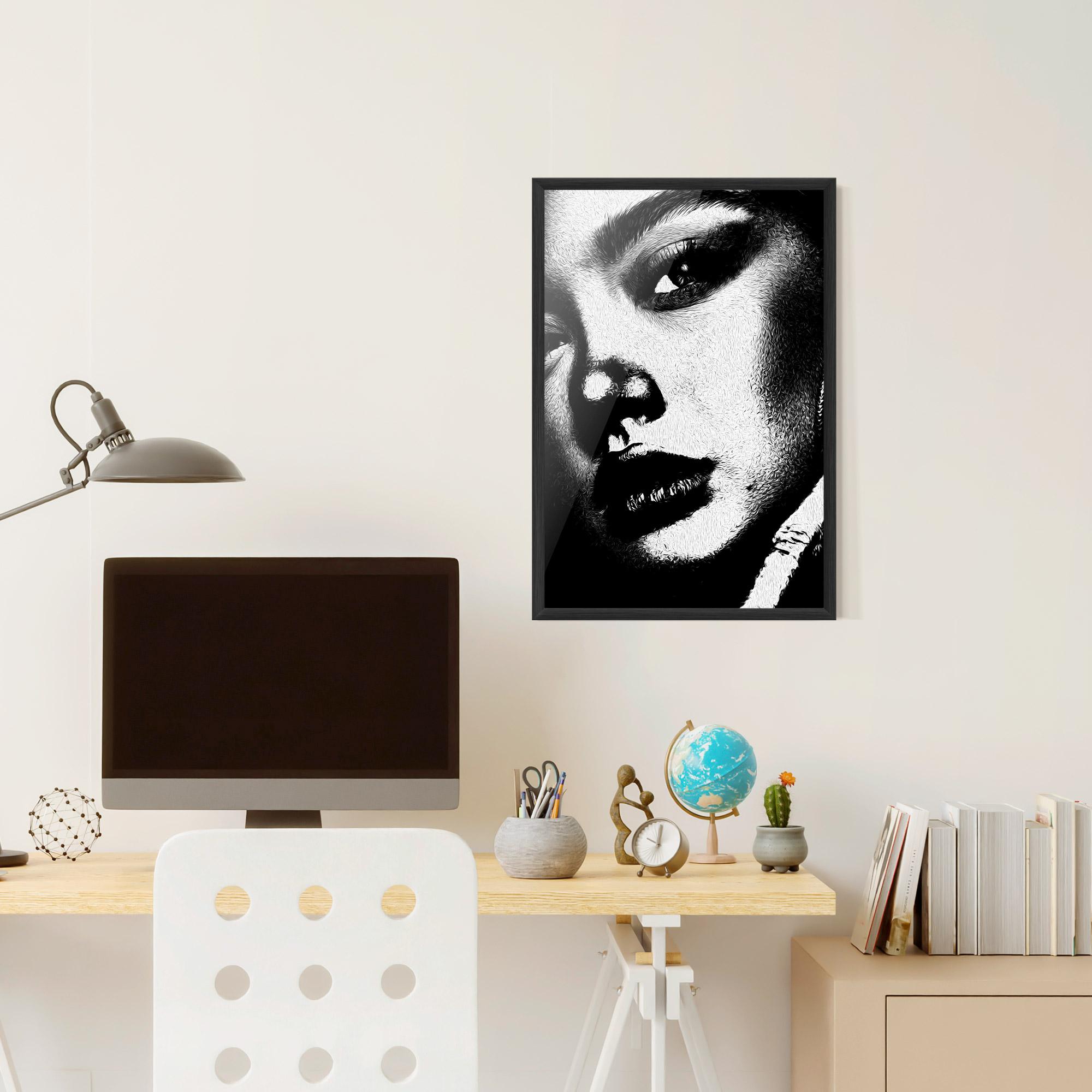 Keretezett Poszter White Light Face mockup 6